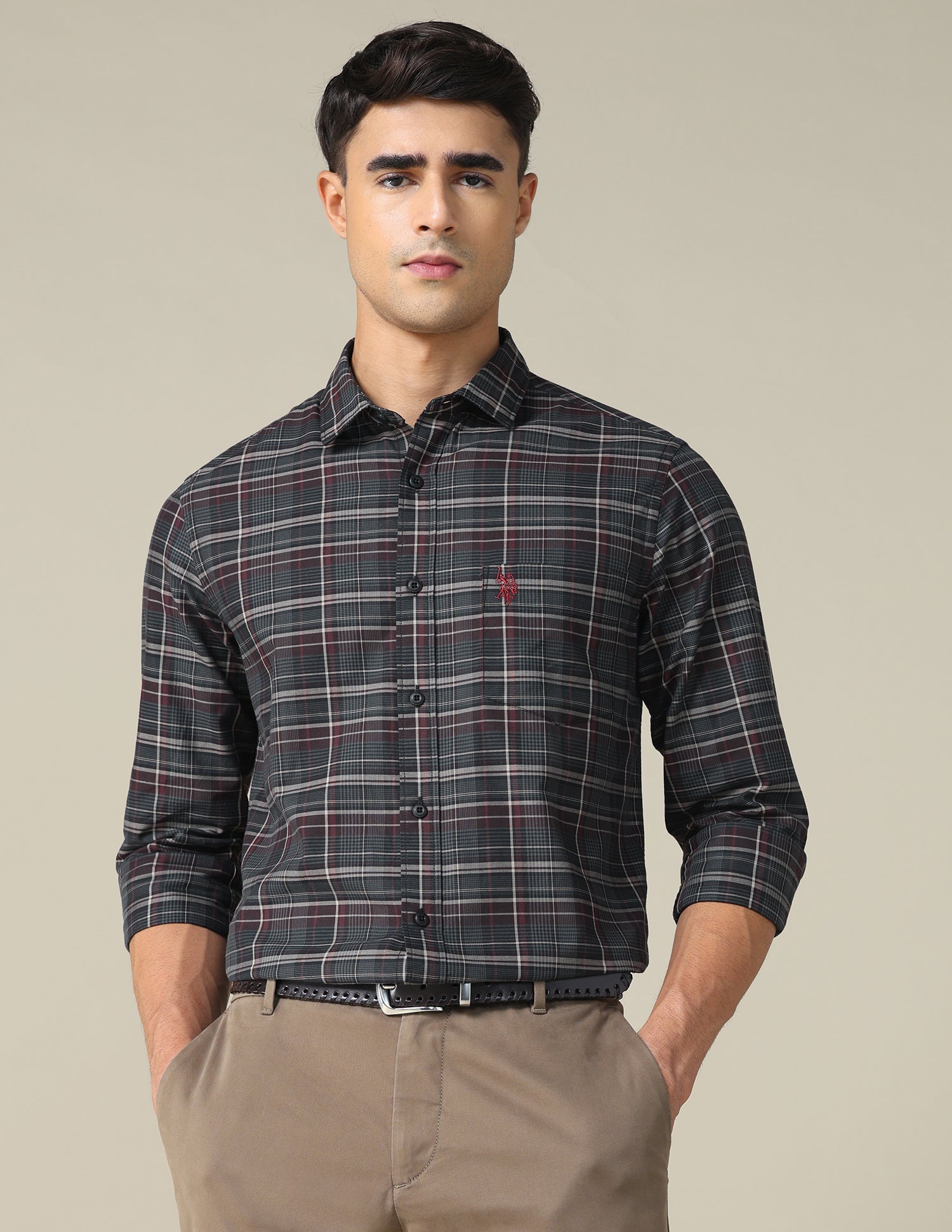 Twill Plaid Checked Shirt