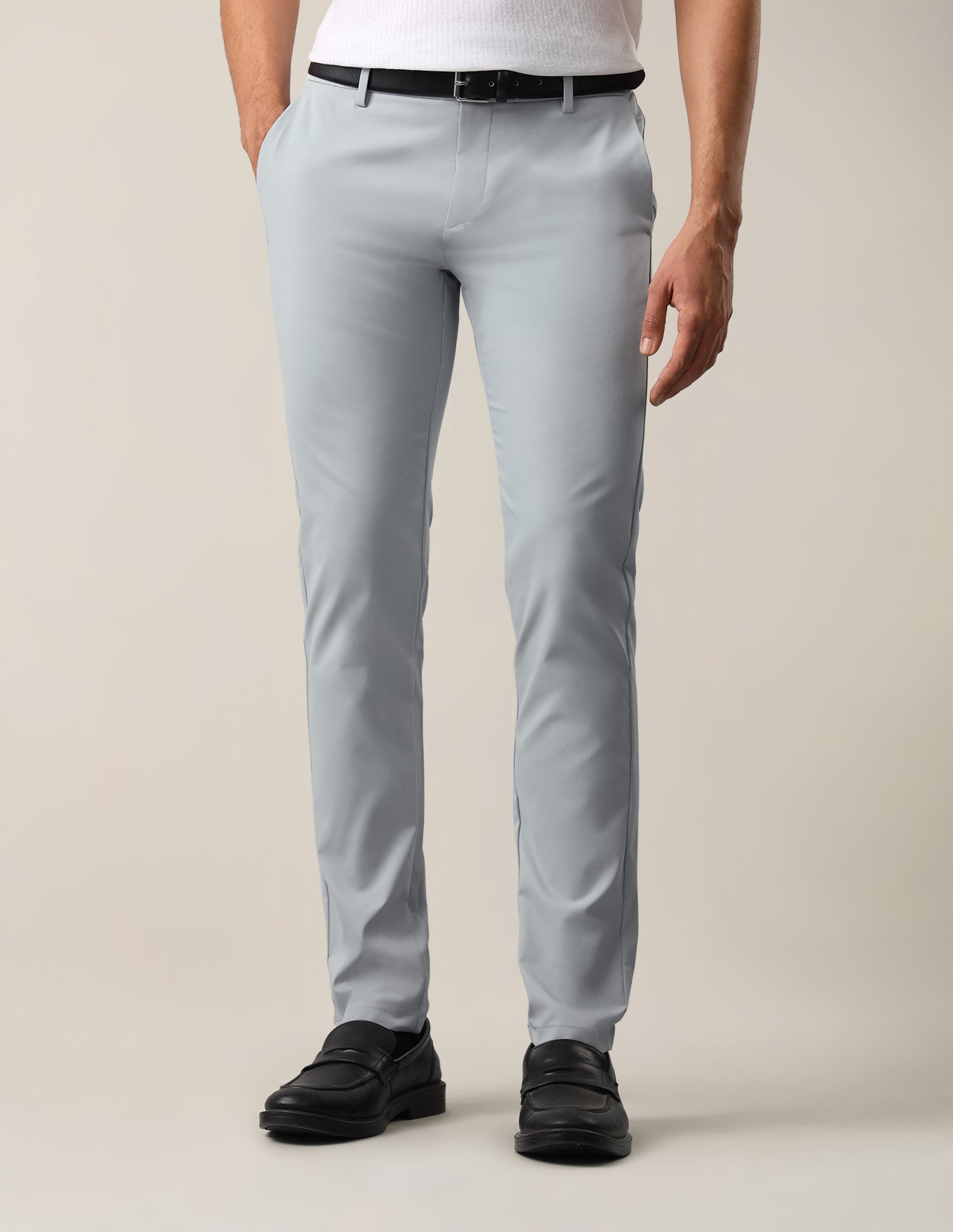 Austin Slim Fit Mid Rise Trousers Light Grey - U.S. Polo Assn. India | Large