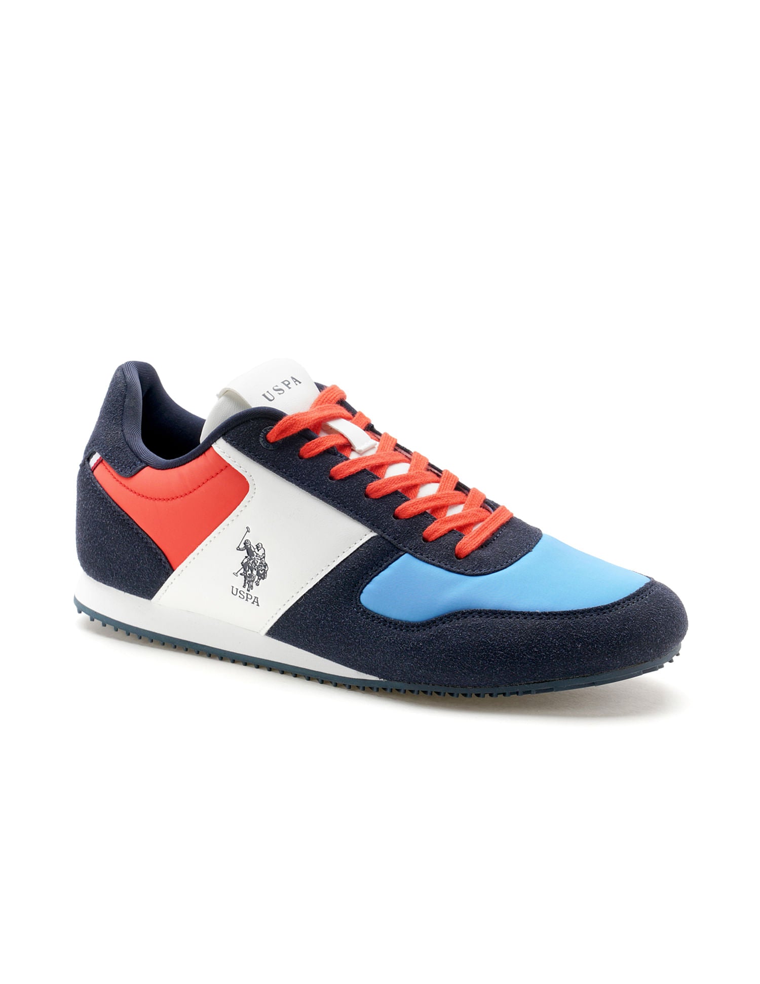 Men Sorrento Multi3 Retro Sneakers Navy, Orange and White - U.S. POLO ASSN. | Large