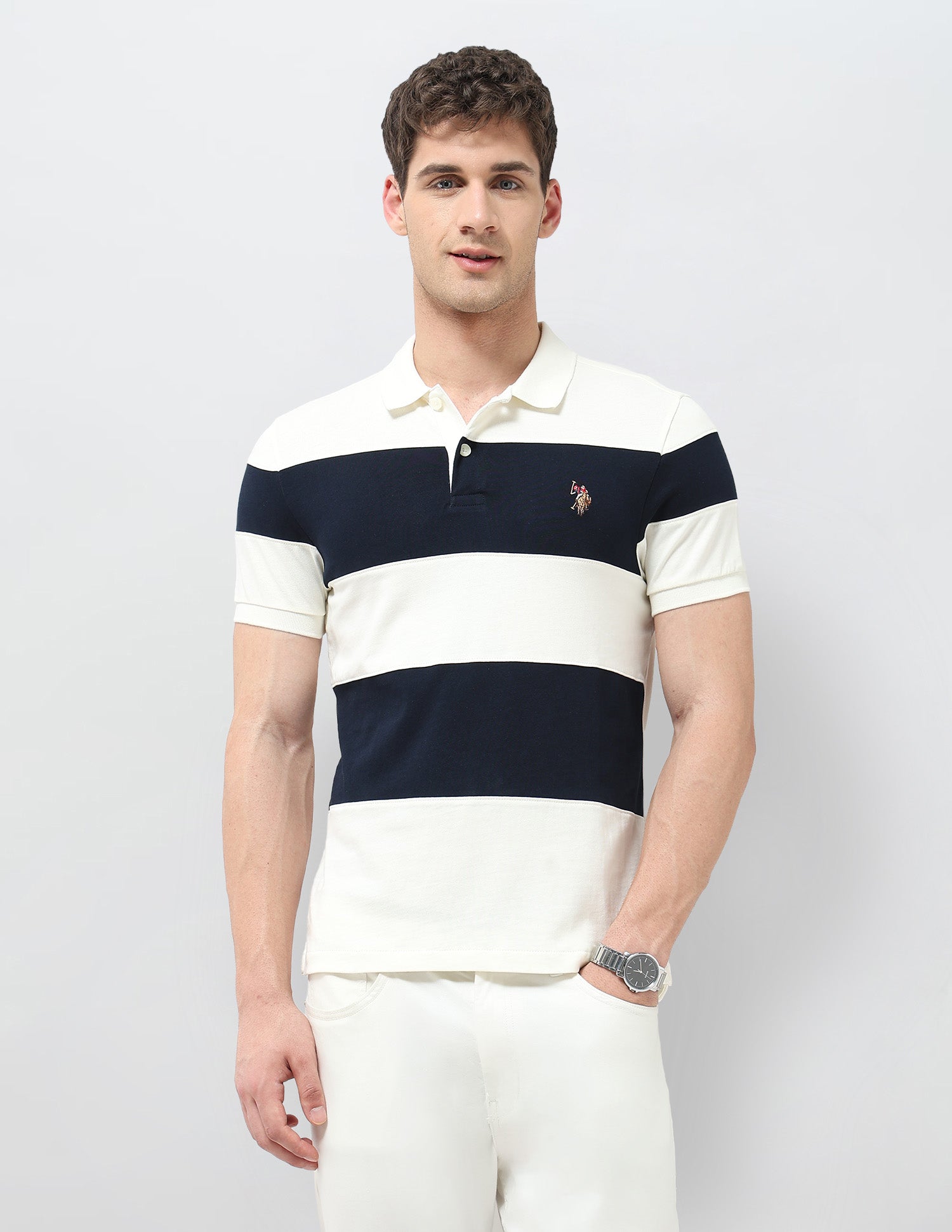 Colourblocked Regular Fit Polo Shirt
