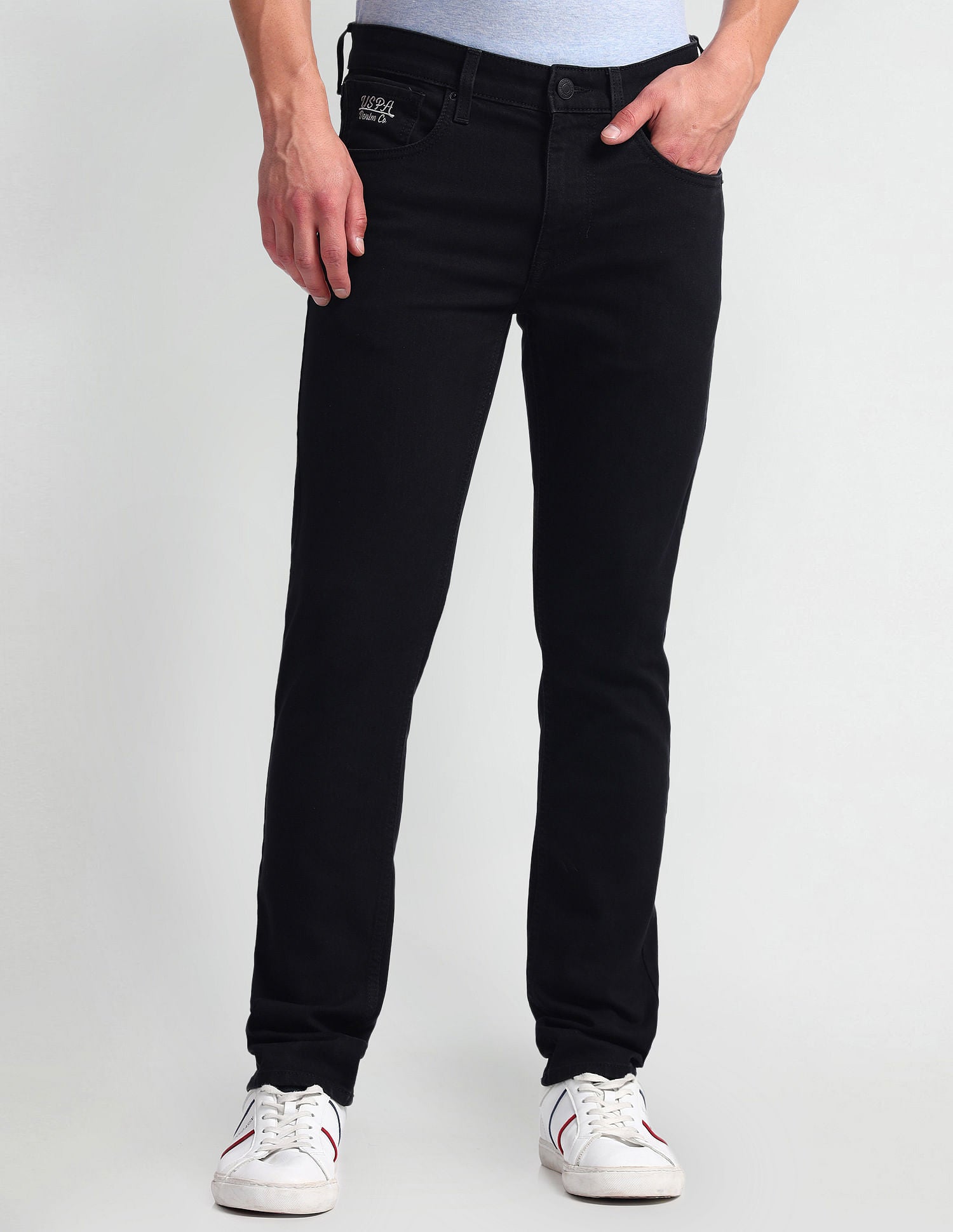 Regallo Skinny Fit Black Jeans Black - U.S. Polo Assn. India | Large