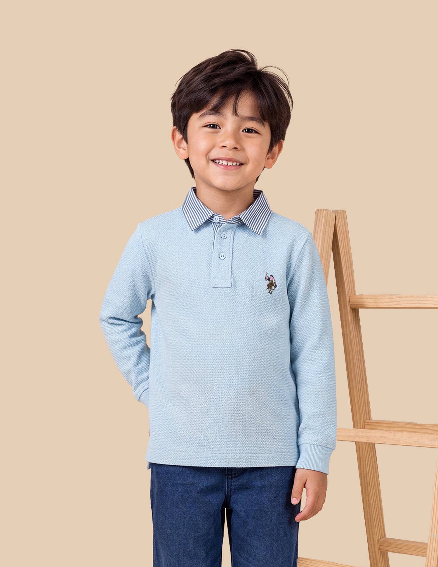Solid Regular Fit Polo Shirt Light Blue - U.S. Polo Assn. India | Large