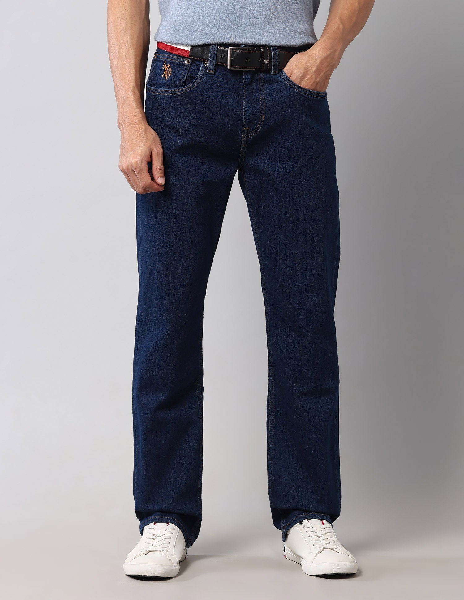 Harold Slim Straight Fit Blue Vintage Jeans Dark Wash - U.S. Polo Assn. India | Large