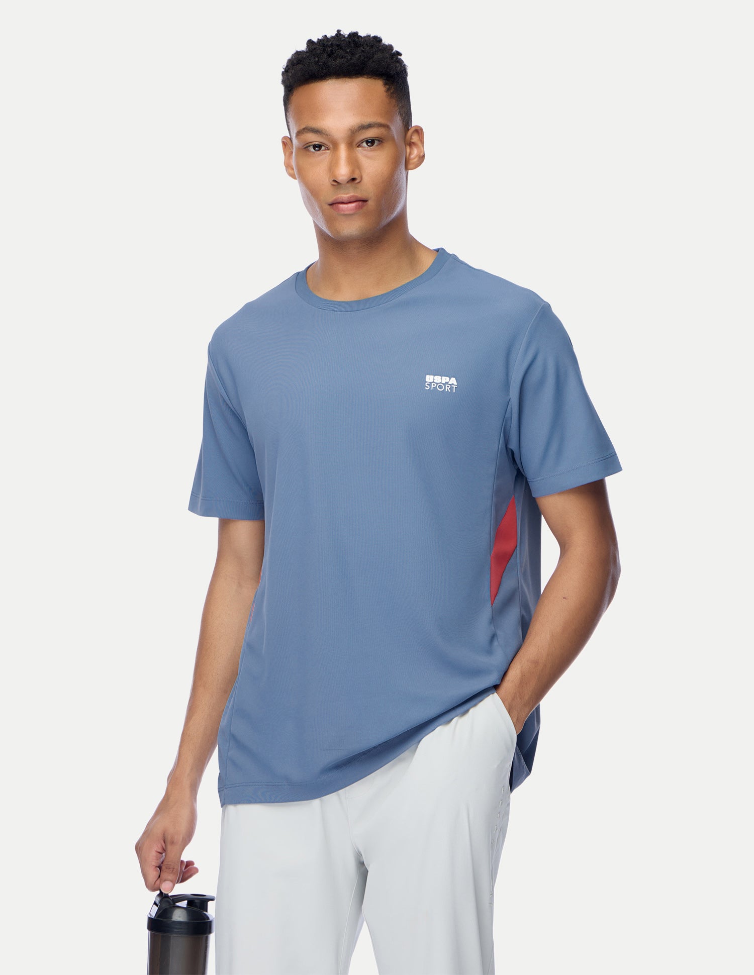 Solid Regular Fit Active T-Shirt Blue - U.S. Polo Assn. India | Large