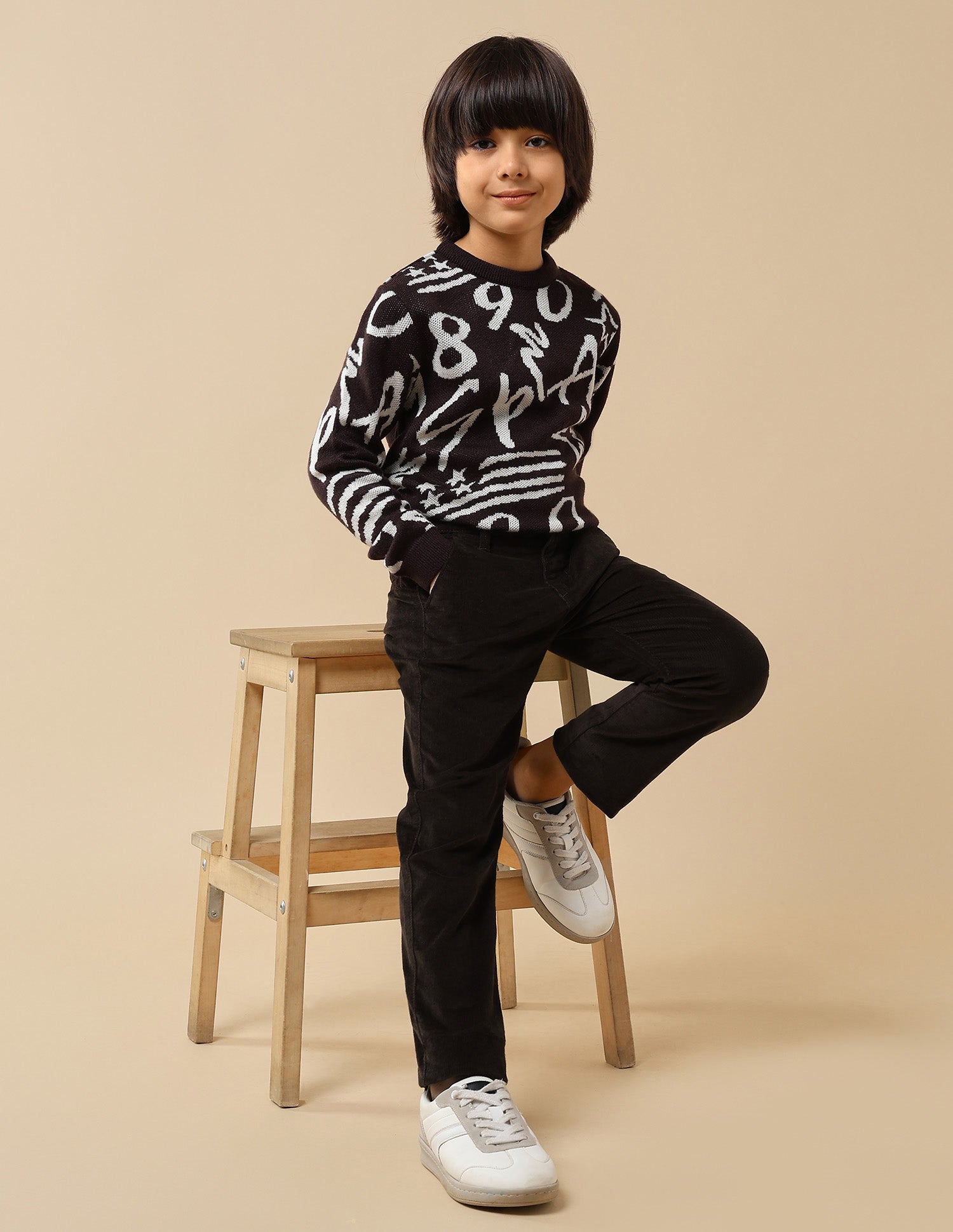 Boys Solid Slim Fit Trousers