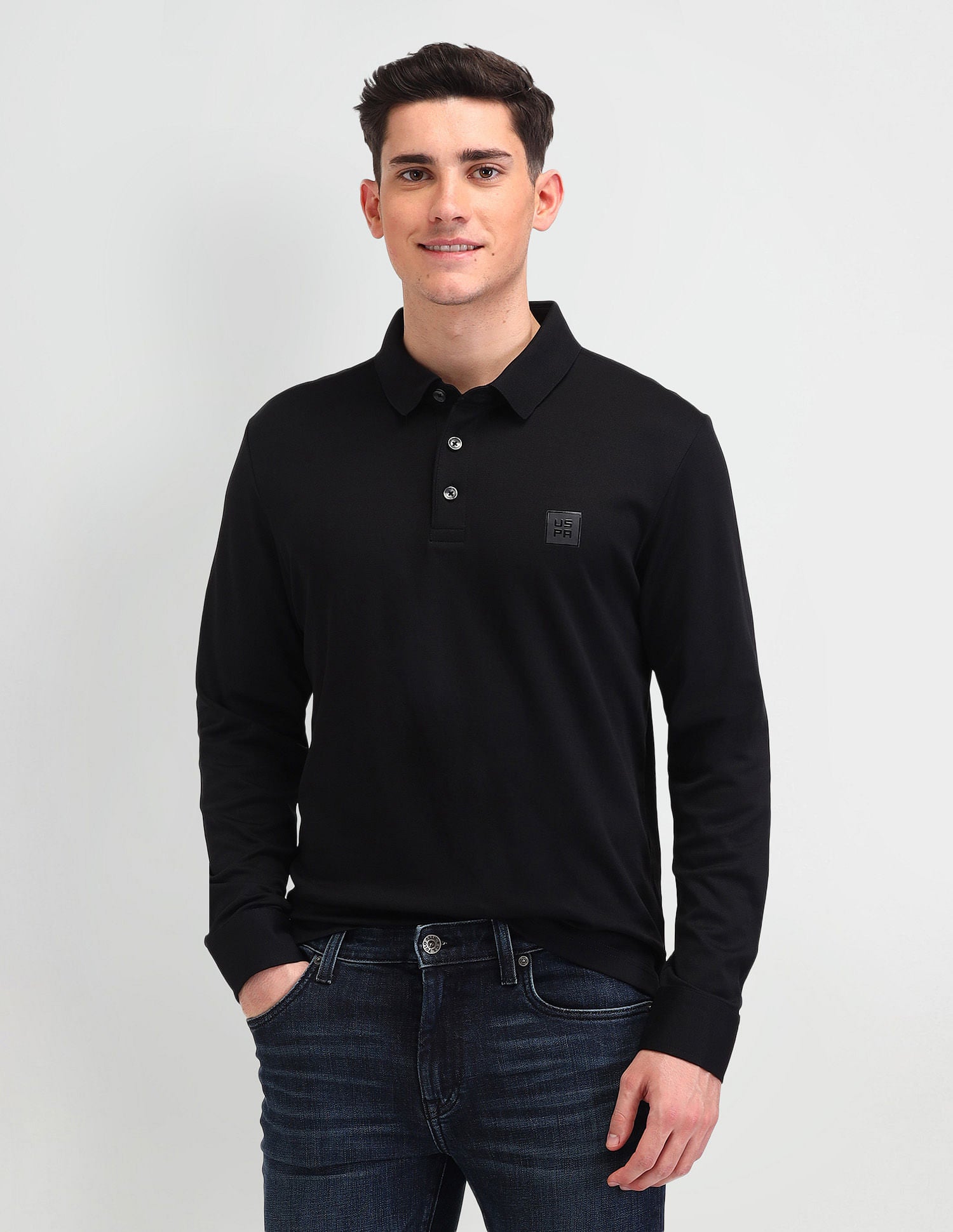 Muscle Fit Solid Polo Shirt