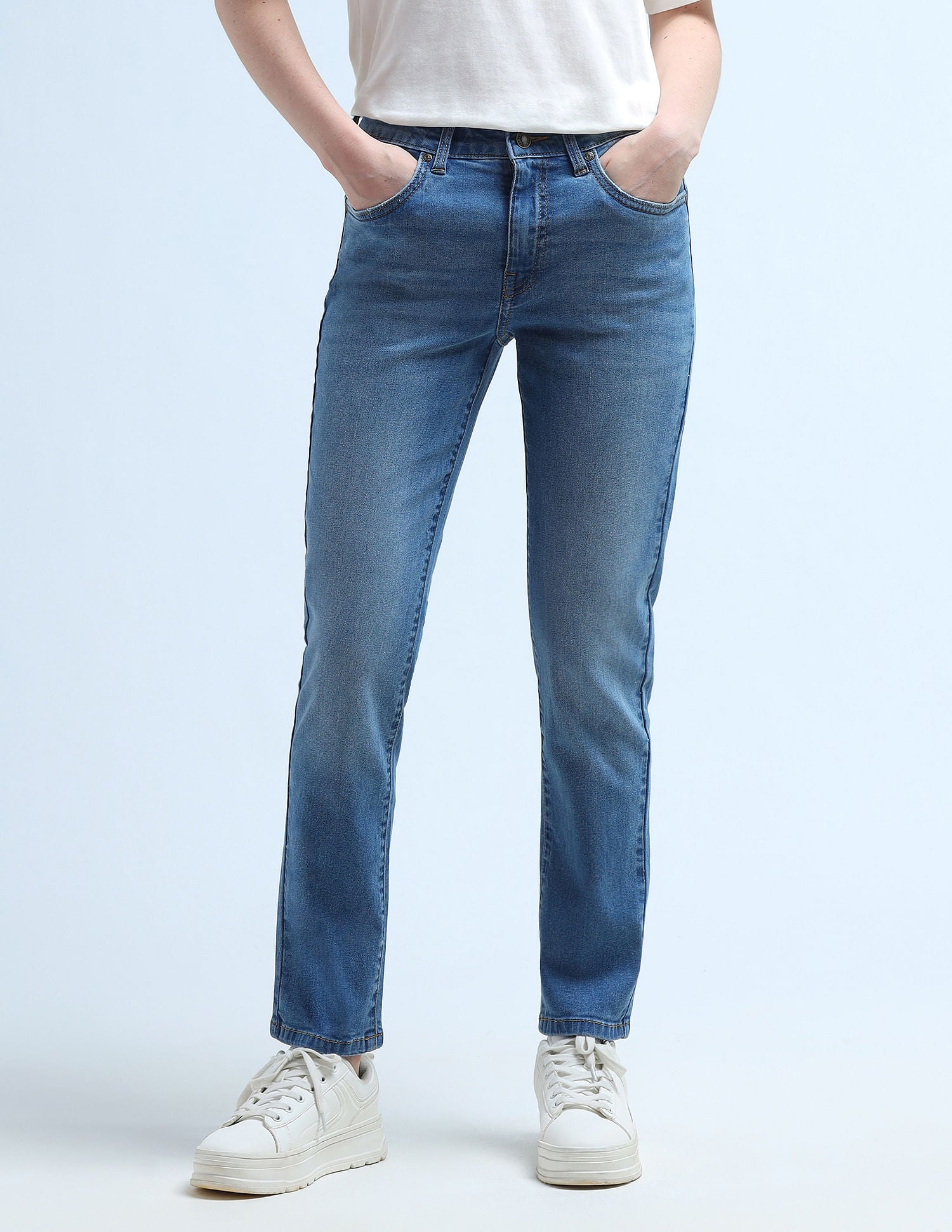 Mid Rise Slim Fit Jeans
