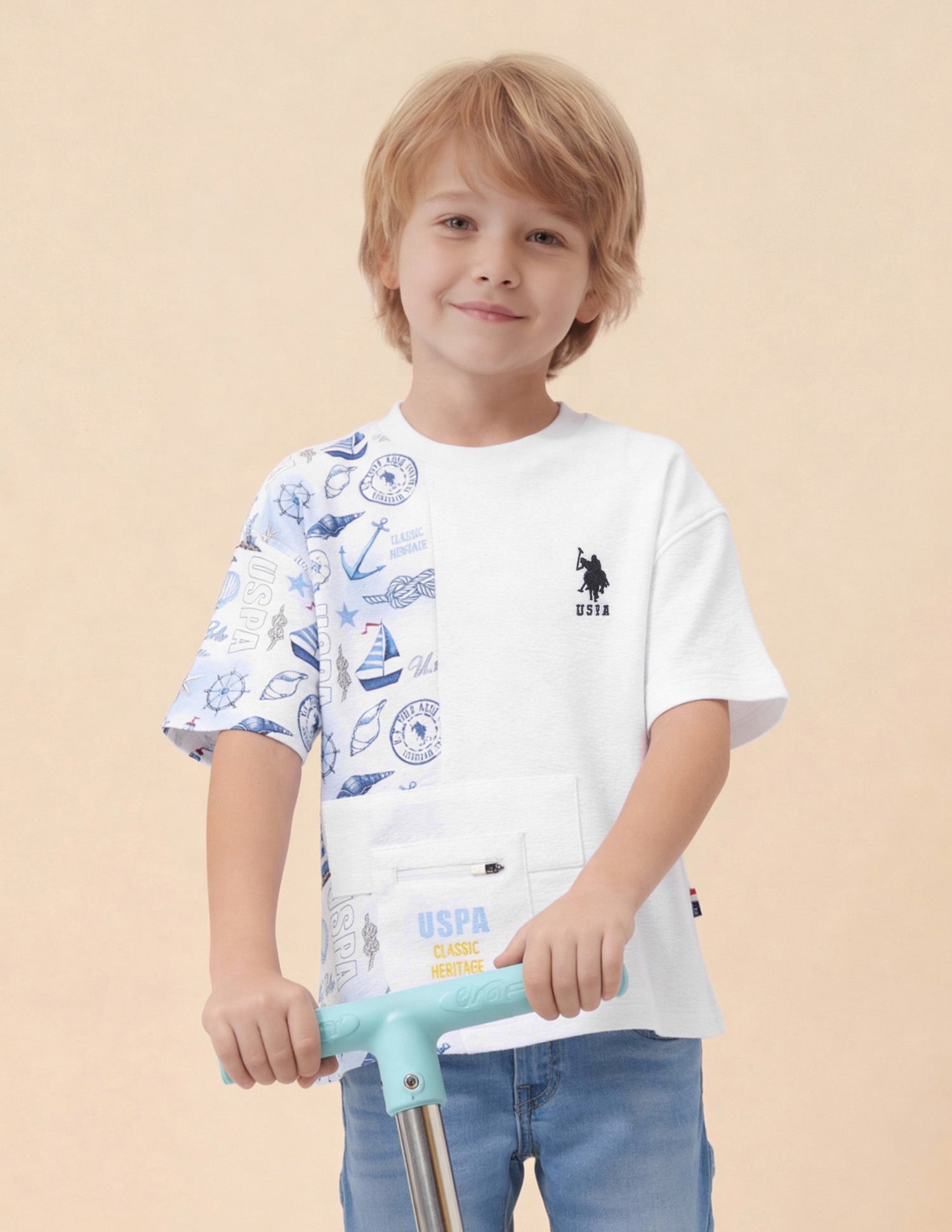 Boys Graphic Printed Oversized Fit T-Shirt