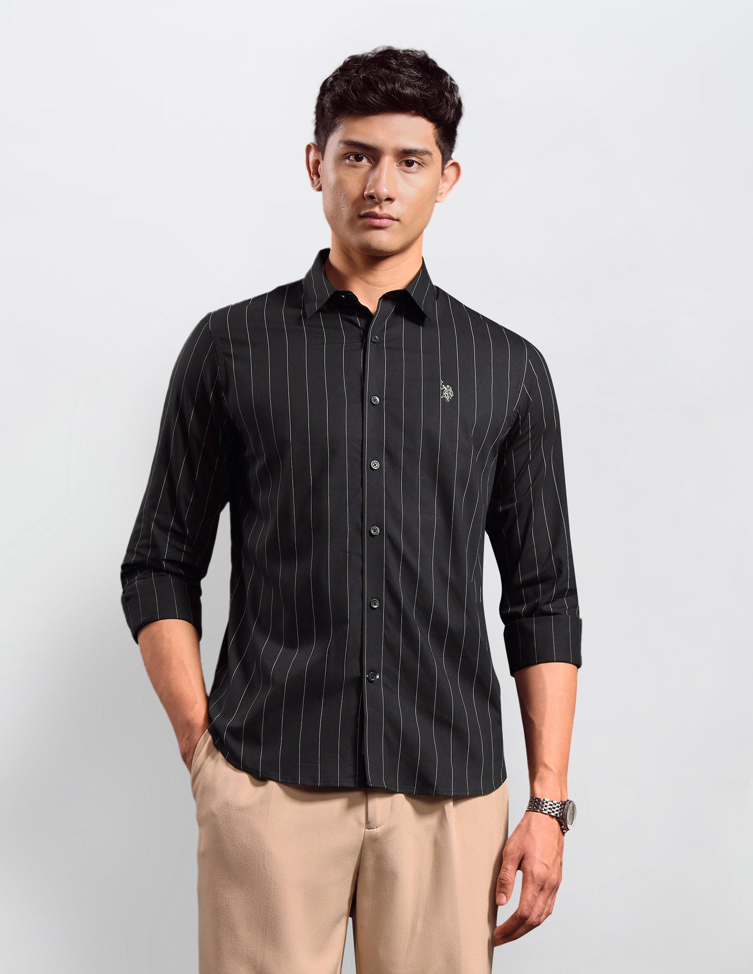 Vertical Striped Slim Fit Shirt