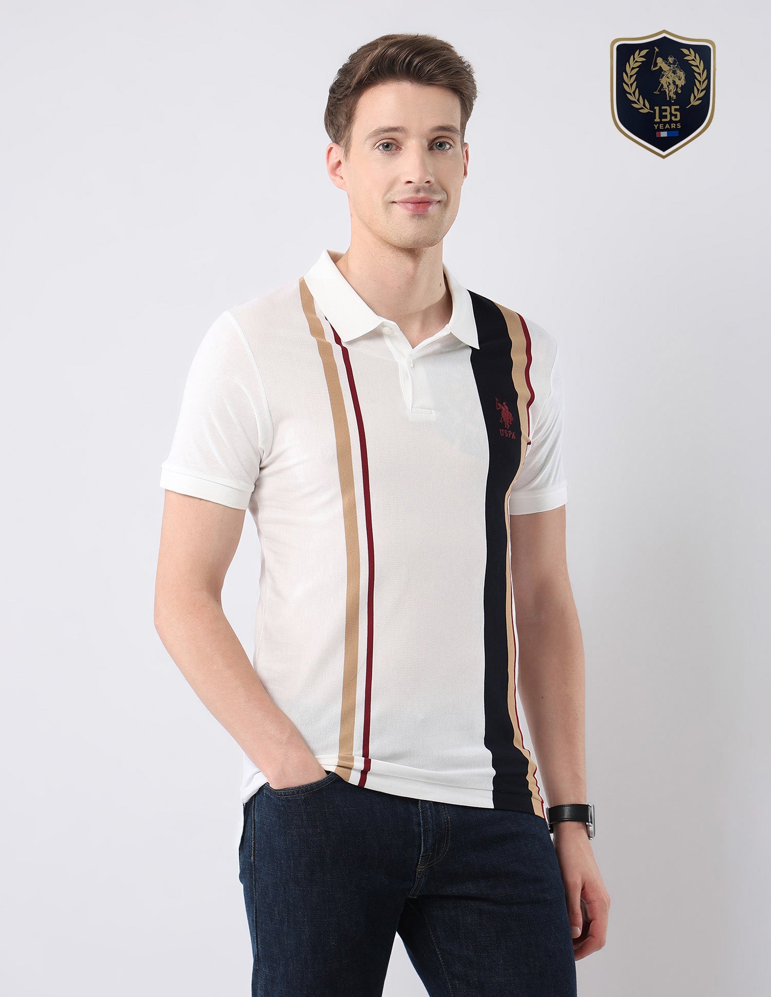 Vertical Striped 135Th Rwn Theatre Polo Shirt