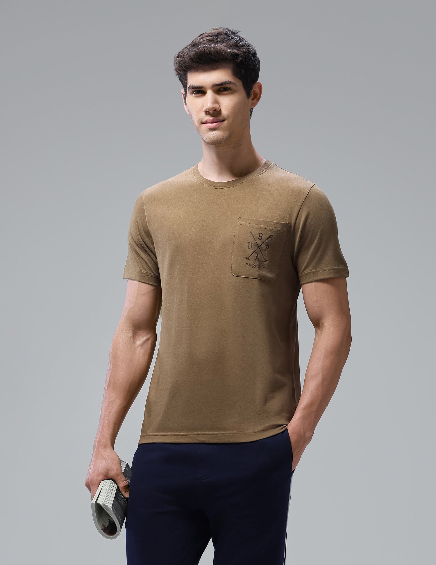 Solid Regular Fit Loungewear T-Shirt Butternut - U.S. Polo Assn. India | Large