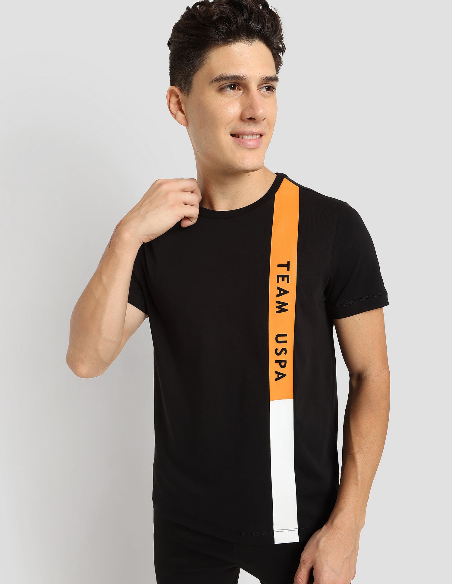 Brand Stripe Training T-Shirt Black - U.S. Polo Assn. India | Large