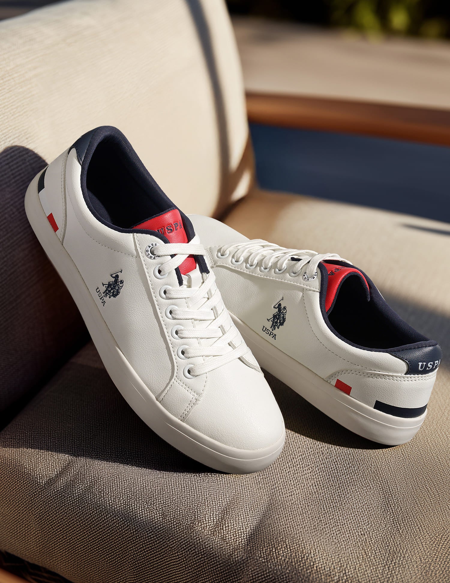 Round Toe Anton 3.0 Solid Sneakers Off-White - U.S. Polo Assn. India | Large