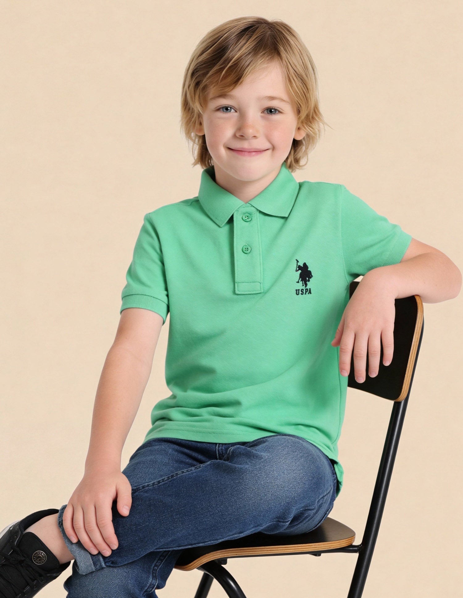 Pure Cotton Solid Polo Shirt