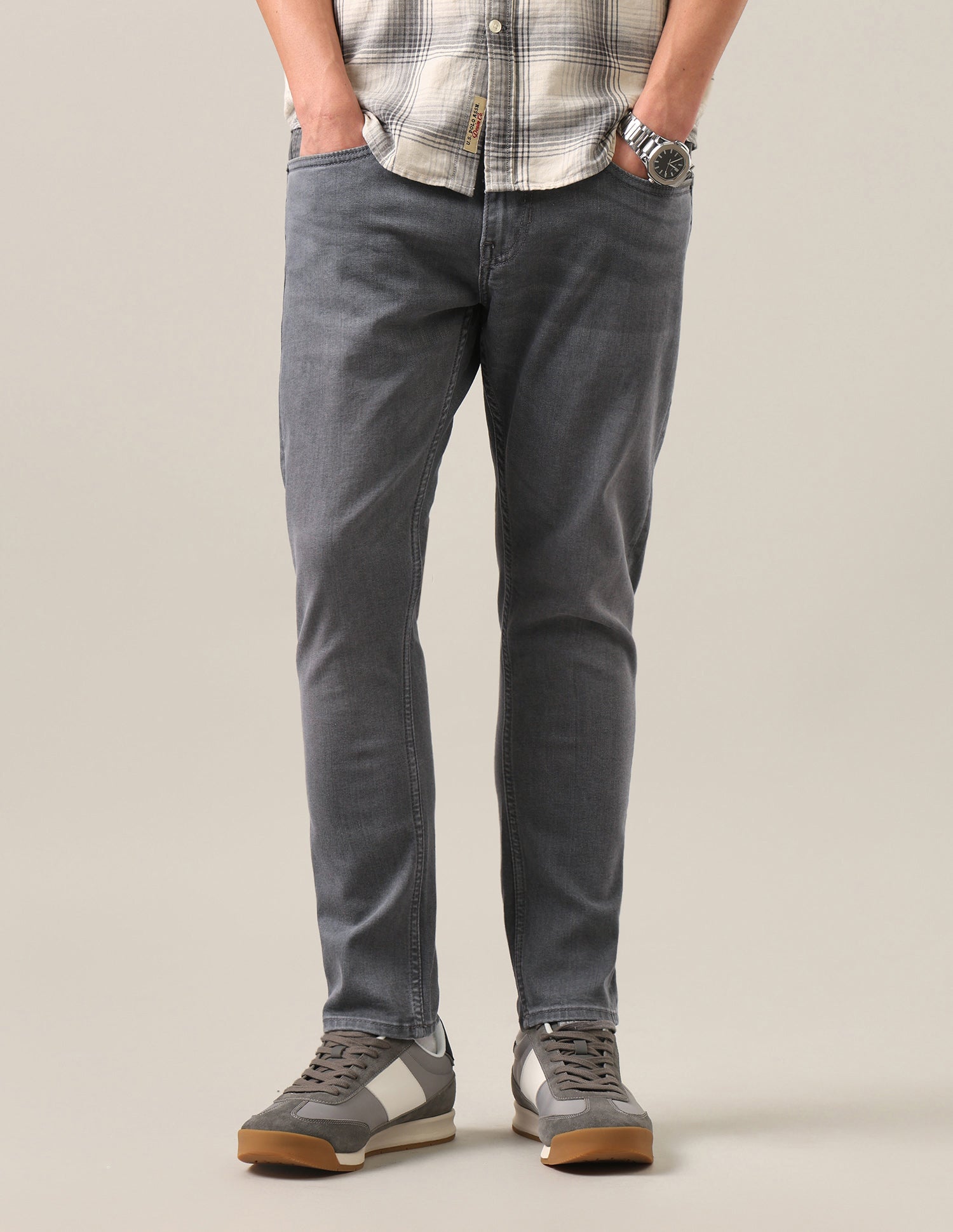 Henry Tapered Fit Grey Jeans Grey - U.S. Polo Assn. India | Large