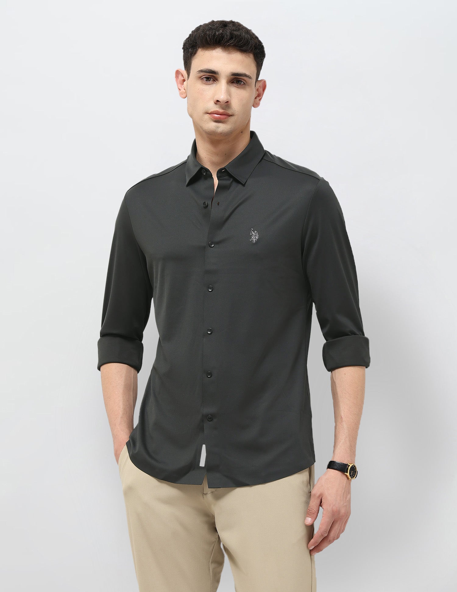 Solid Tailored Fit Shirt