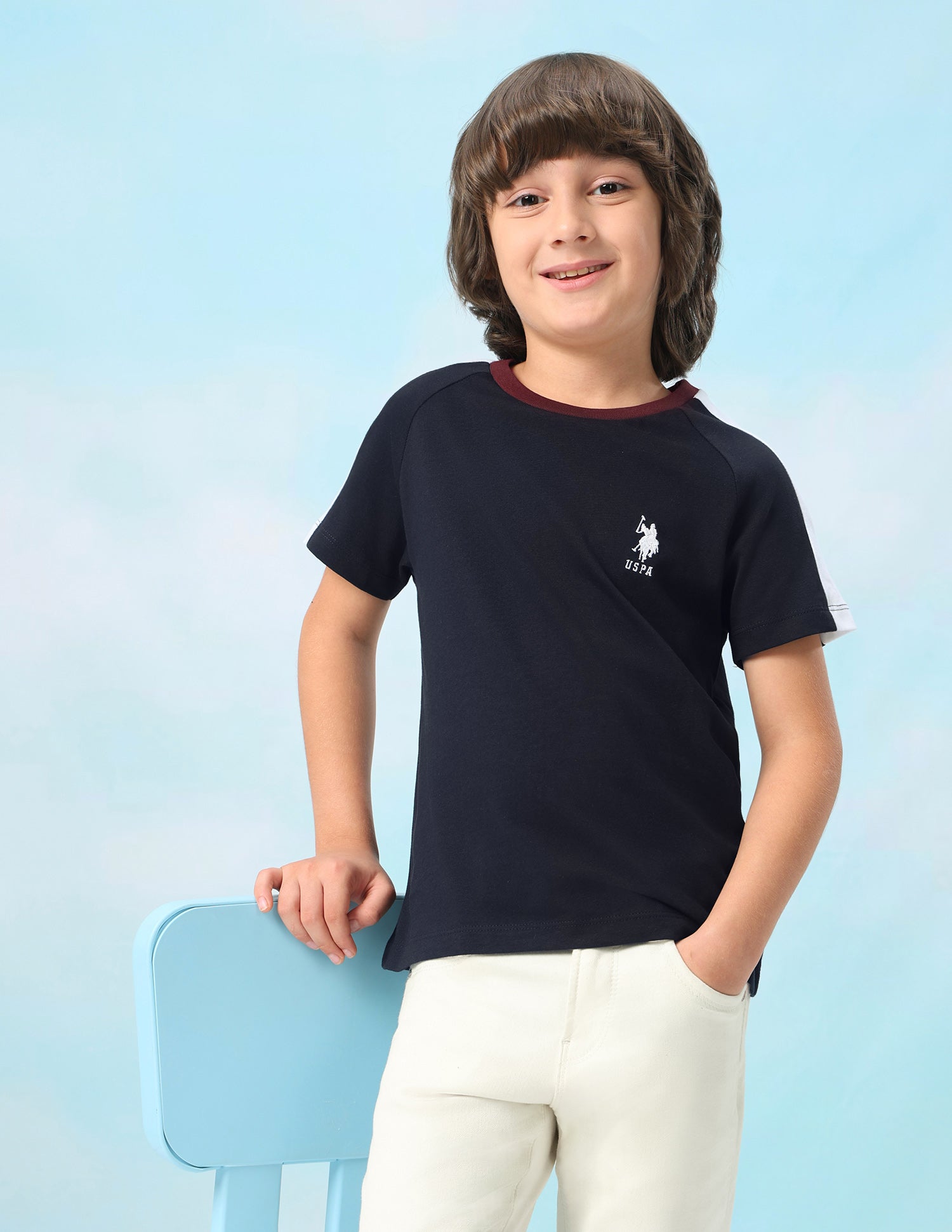 Solid Regular Fit T-Shirt Navy - U.S. Polo Assn. India | Large