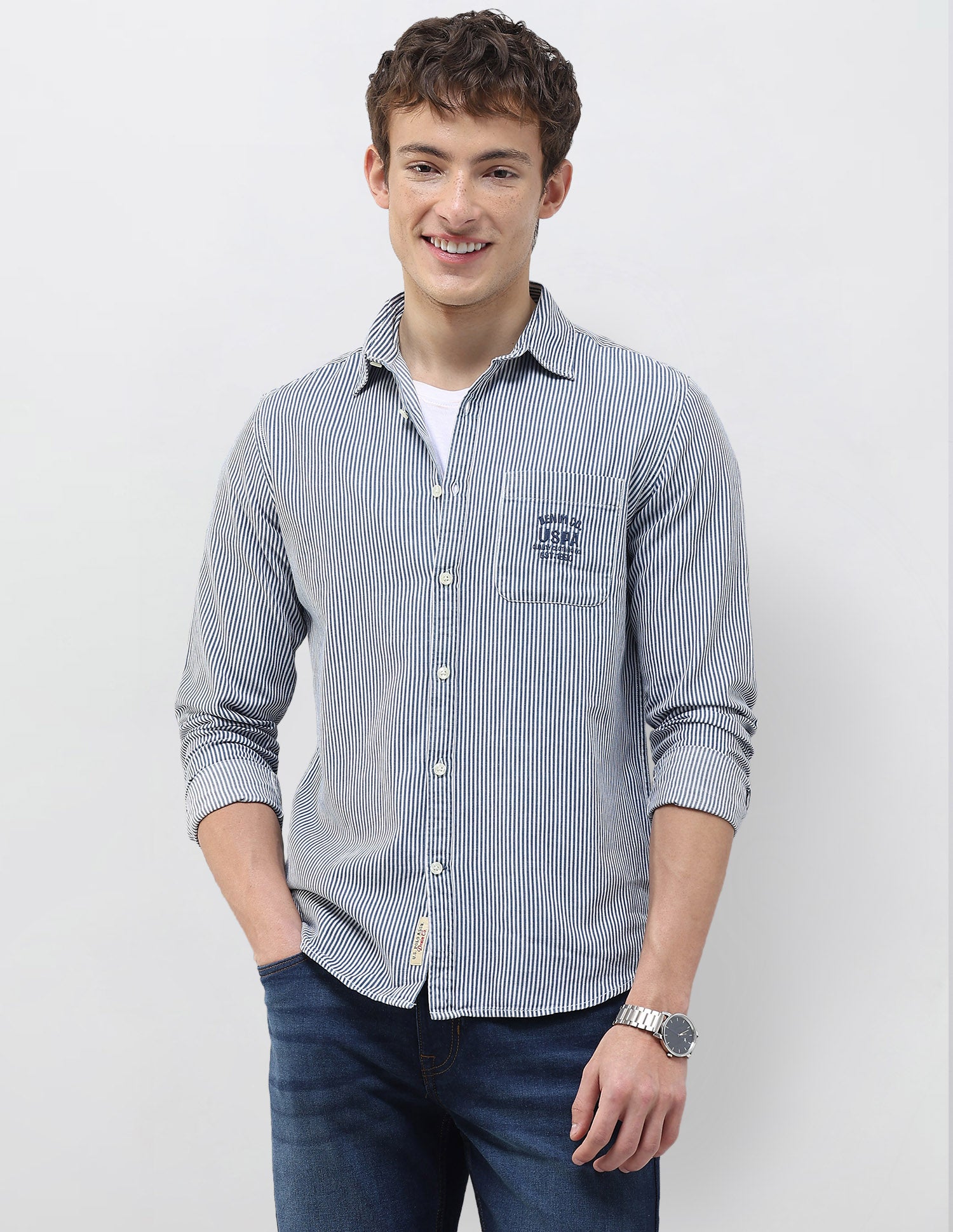 Vertical Striped Relaxed Fit Shirt