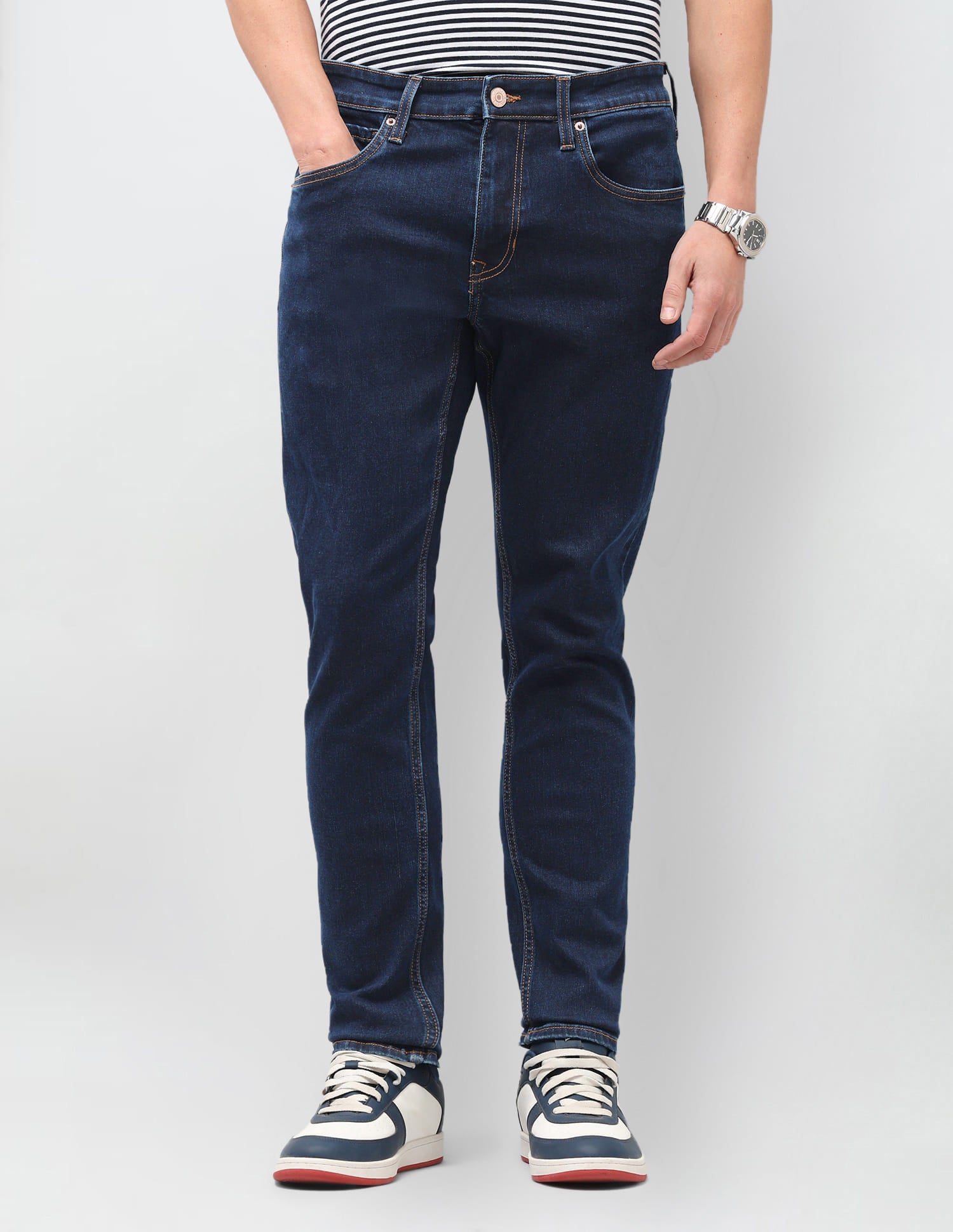 Solid Slim Fit Jeans Blue - U.S. Polo Assn. India | Large