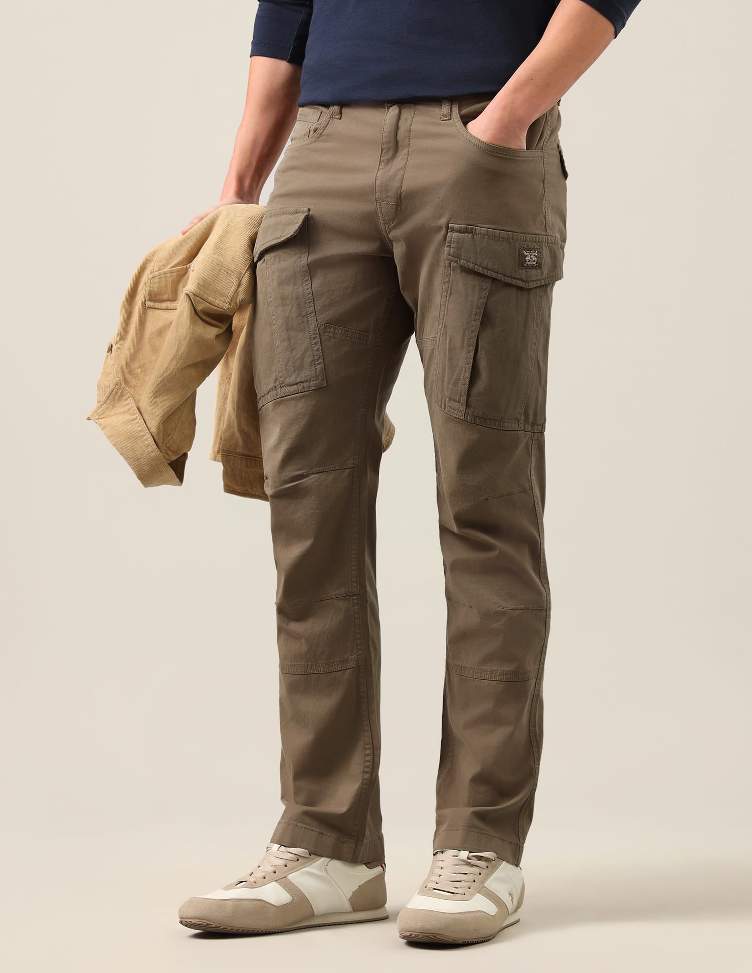 Harold Slim Straight Fit Twill Cargos Brown - U.S. Polo Assn. India | Large
