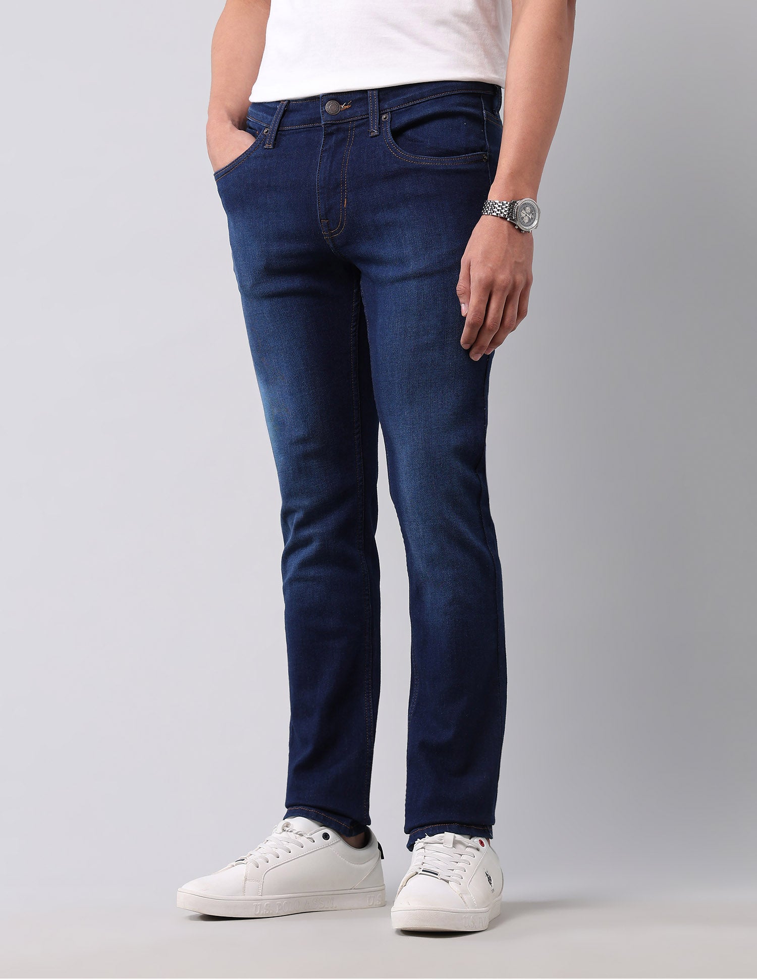 Regallo Skinny Fit Blue Jeans Dark Blue - U.S. Polo Assn. India | Large
