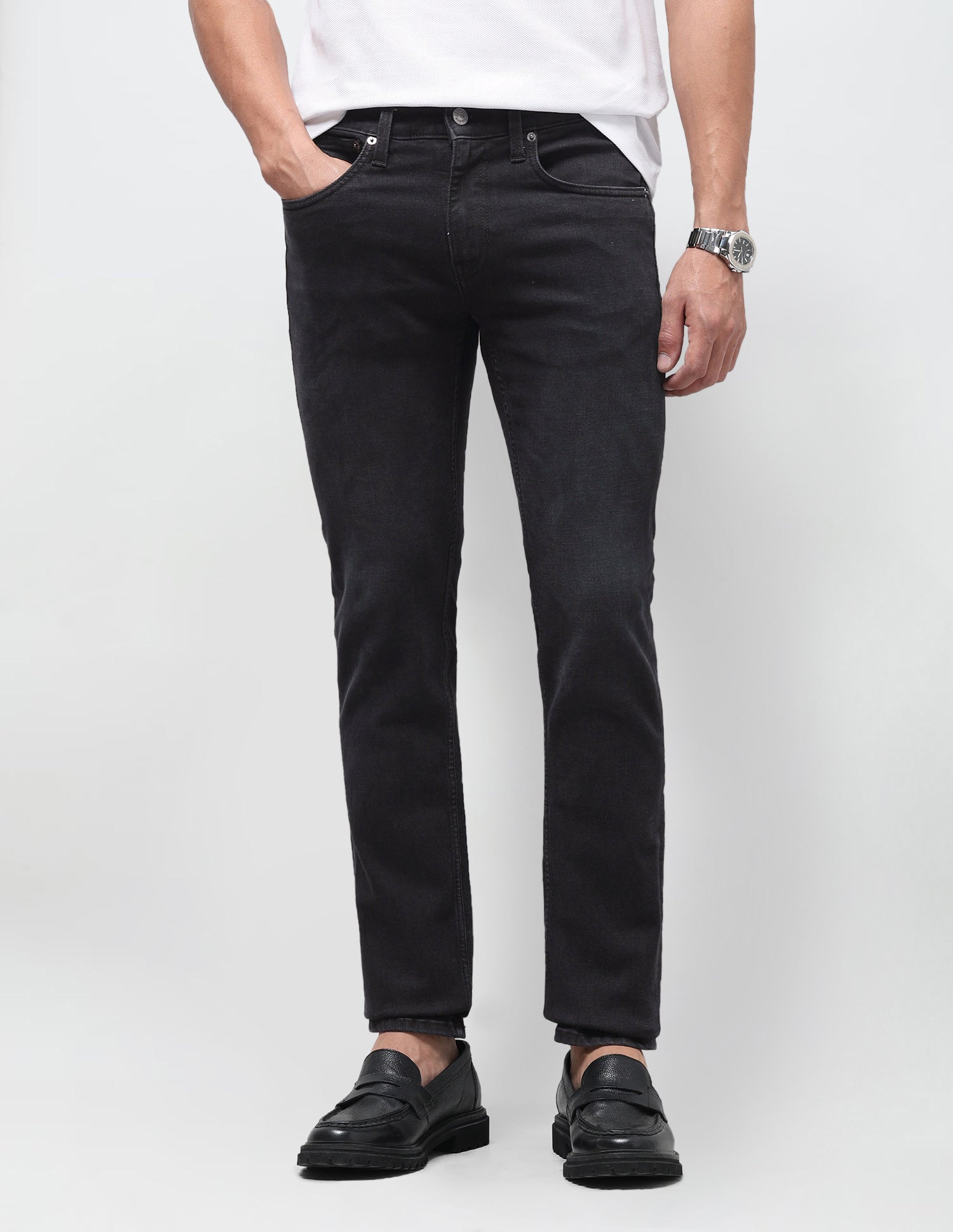 Regallo Skinny Fit Black Jeans