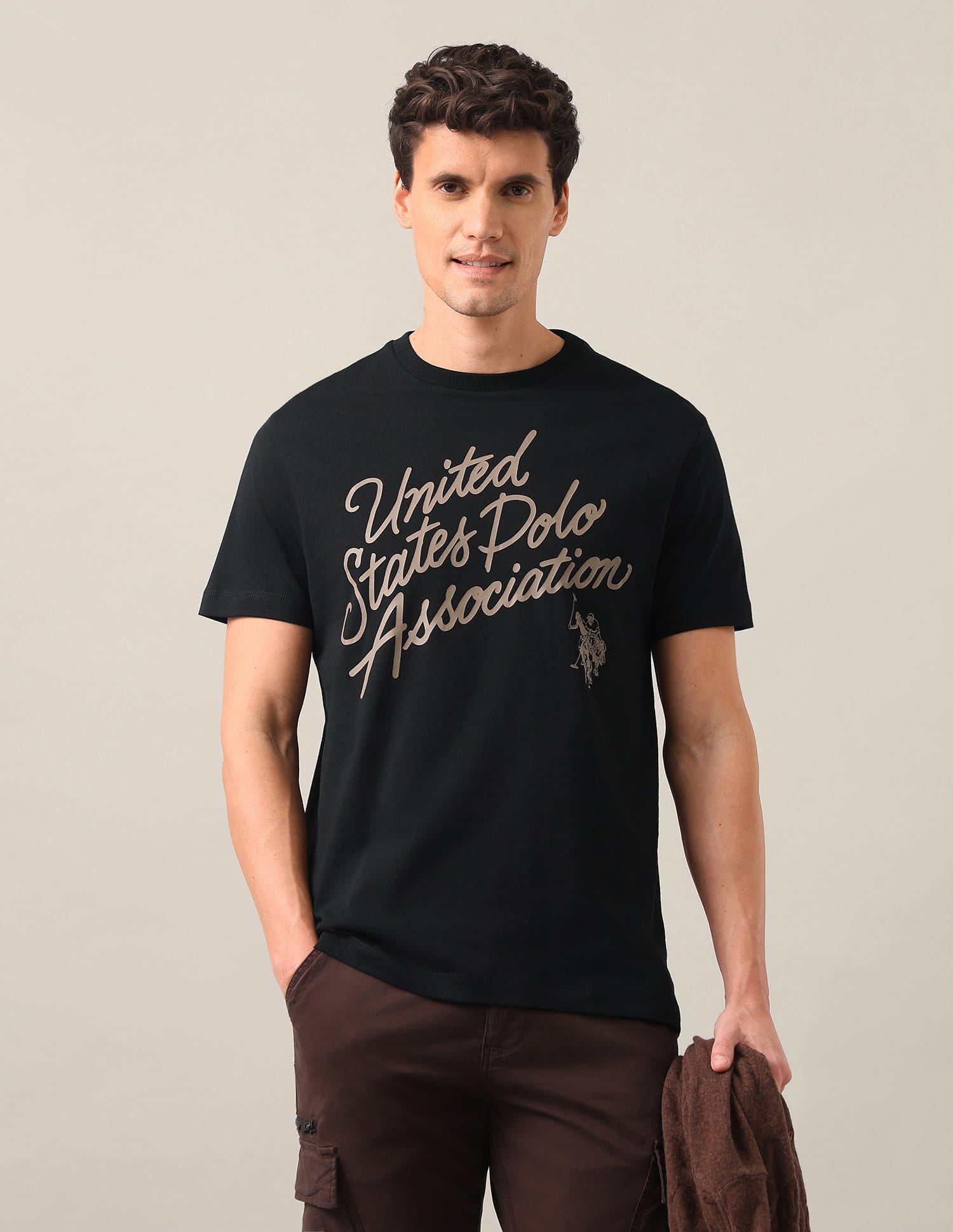 Typographic Brand Printed Regular Fit T-Shirt No colour - U.S. Polo Assn. India | Large