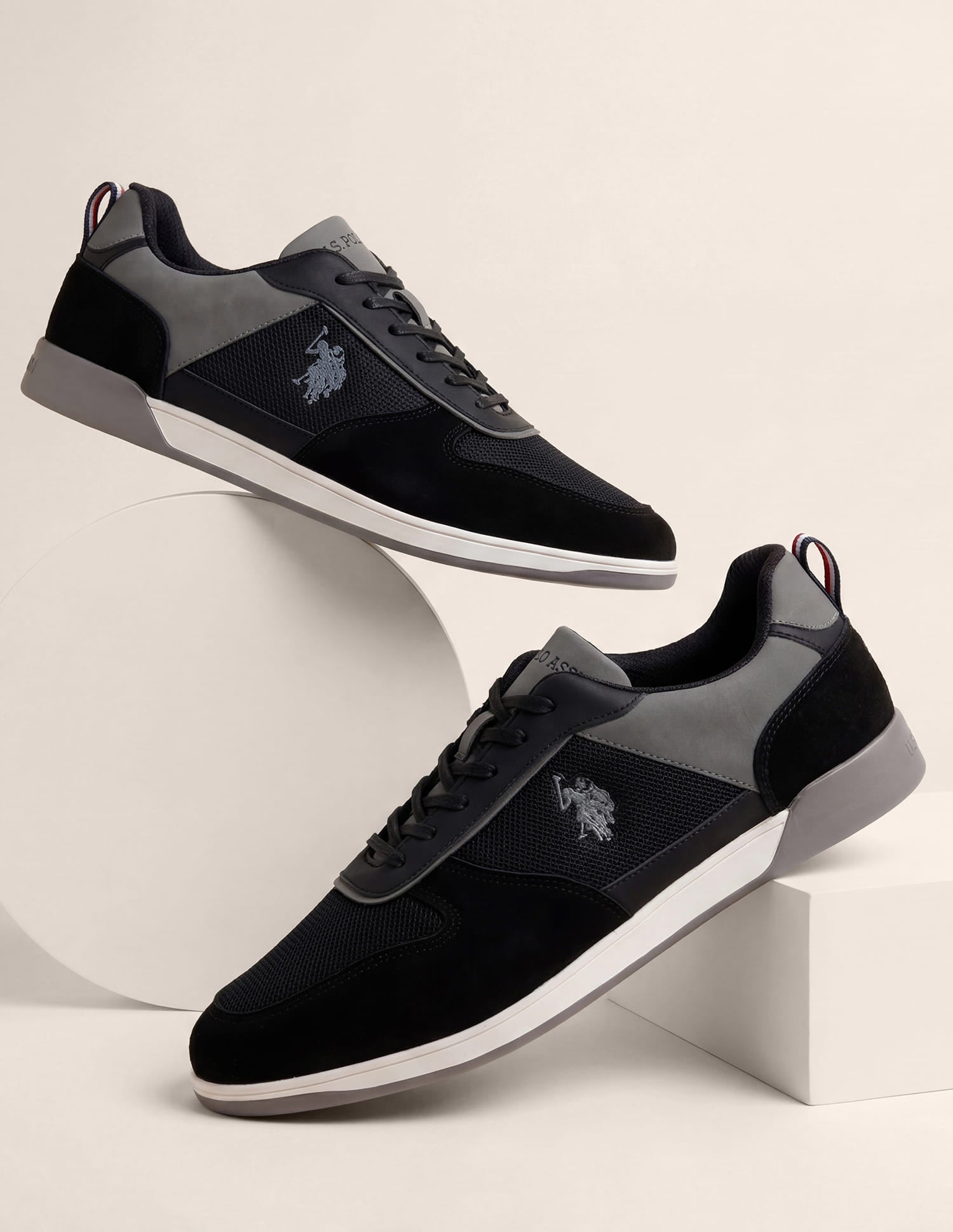 Men Ignacio Colourblocked Smart Sneakers Black - U.S. Polo Assn. India | Large