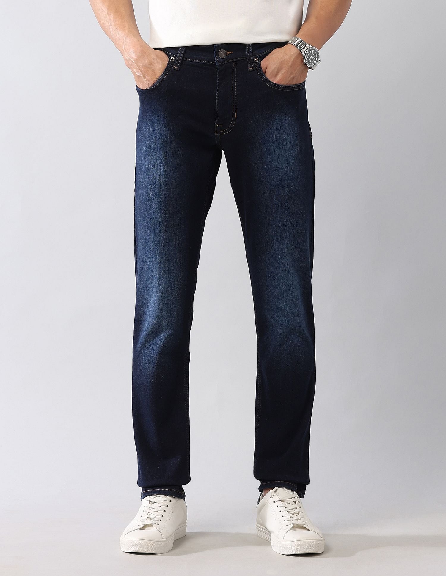 Brandon Slim Tapered Fit Blue Jeans