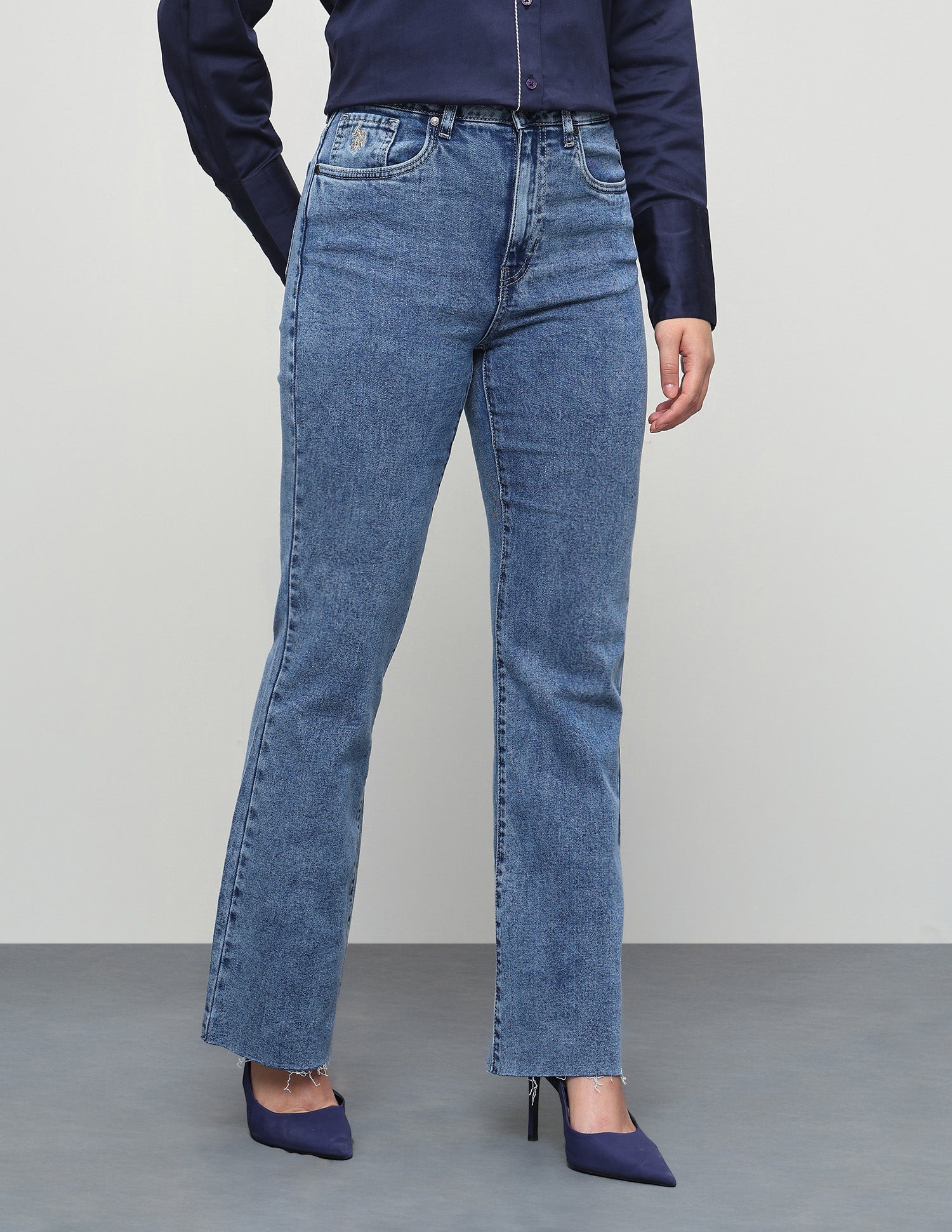 High Rise Bootcut Fit Jeans Dark Blue - U.S. Polo Assn. India | Large