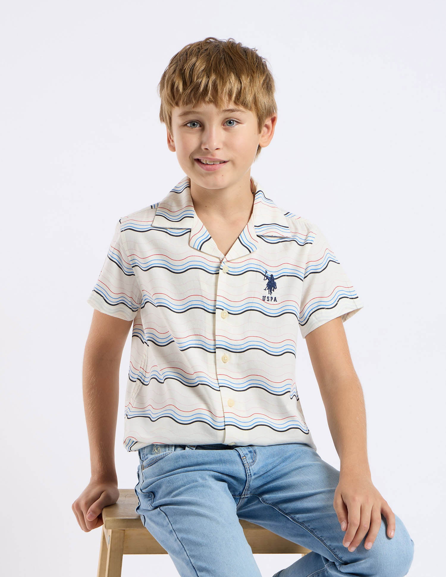 Boys All Over Printed Relaxed Fit Shirt