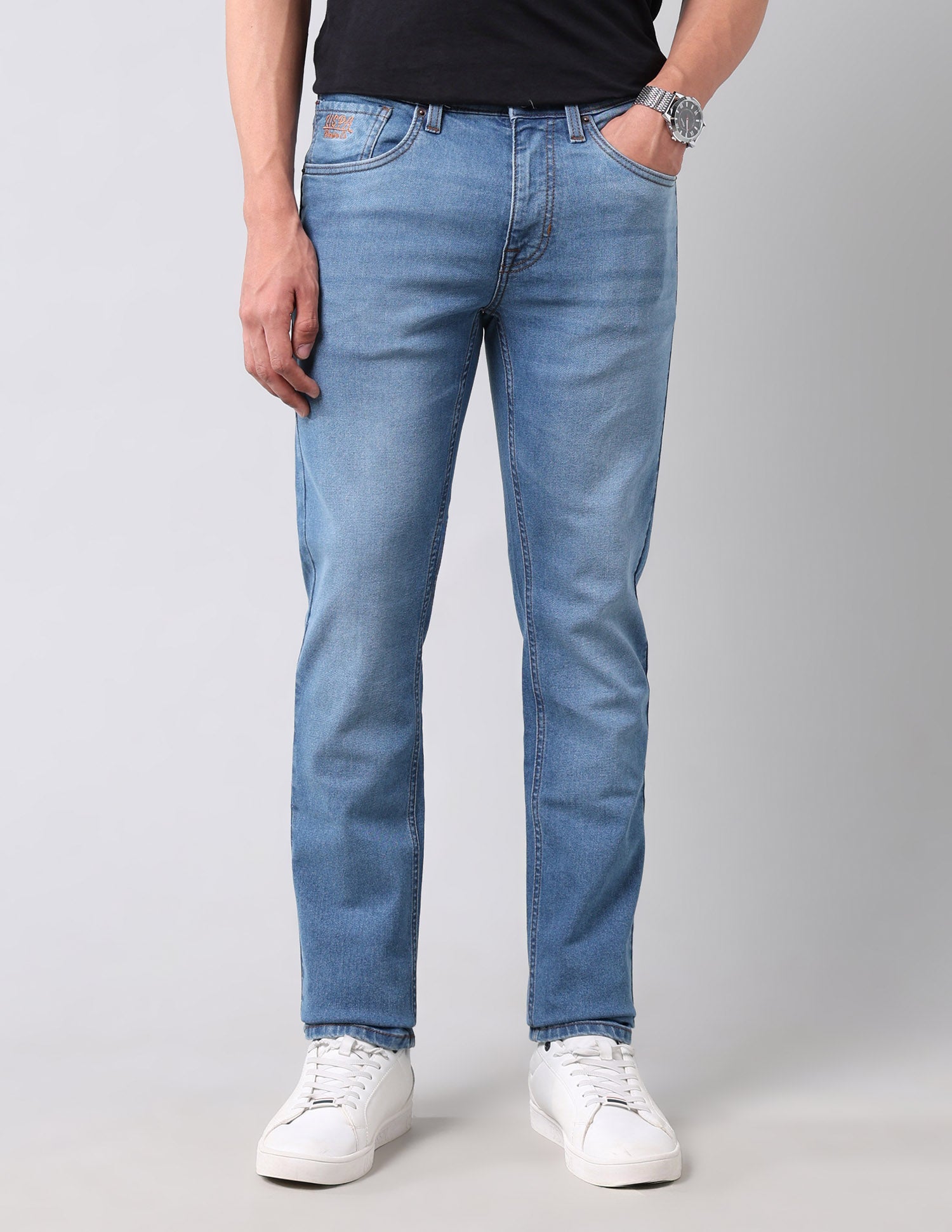Regallo Skinny Fit Blue Jeans Blue - U.S. Polo Assn. India | Large