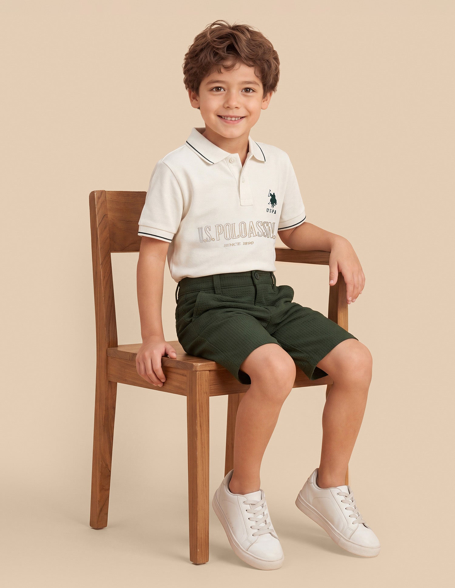 Solid Slim Fit Shorts Olive - U.S. Polo Assn. India | Large