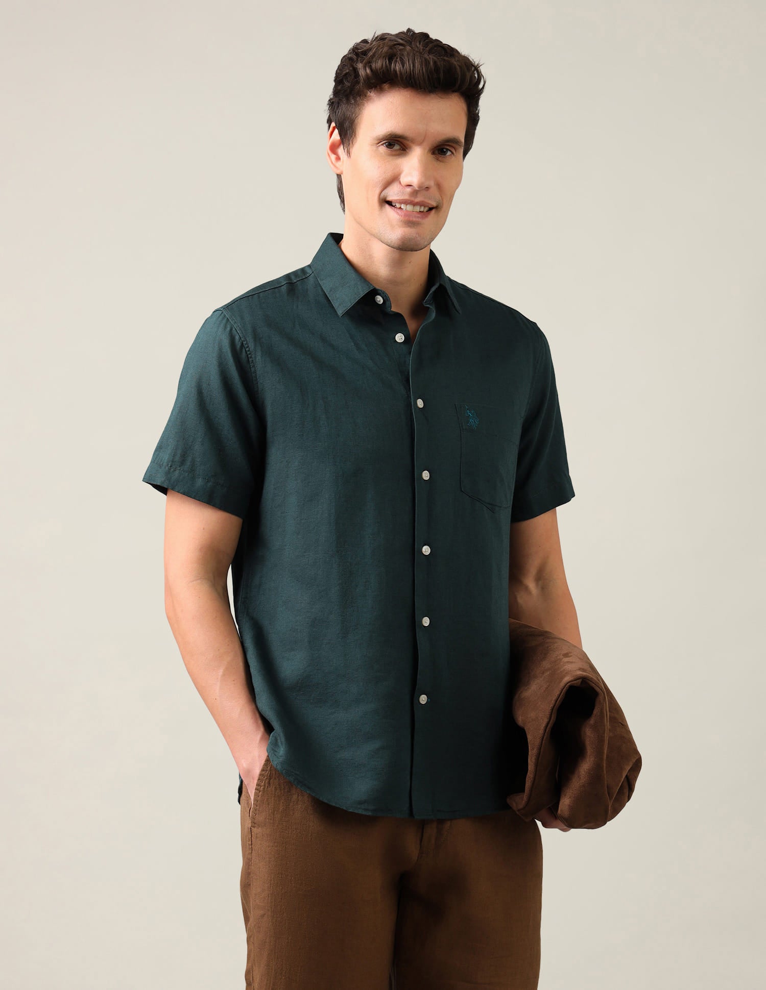 Tailored Fit Regular Shirt Blue - U.S. Polo Assn. India | Large