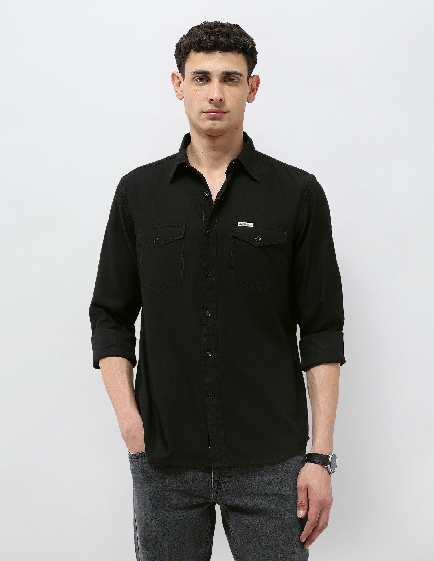 Twill Solid Regular Fit Shirt