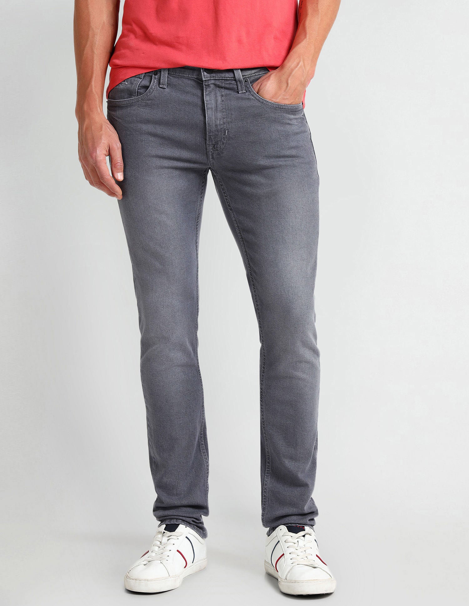 Regallo Skinny Fit Grey Jeans Grey - U.S. Polo Assn. India | Large