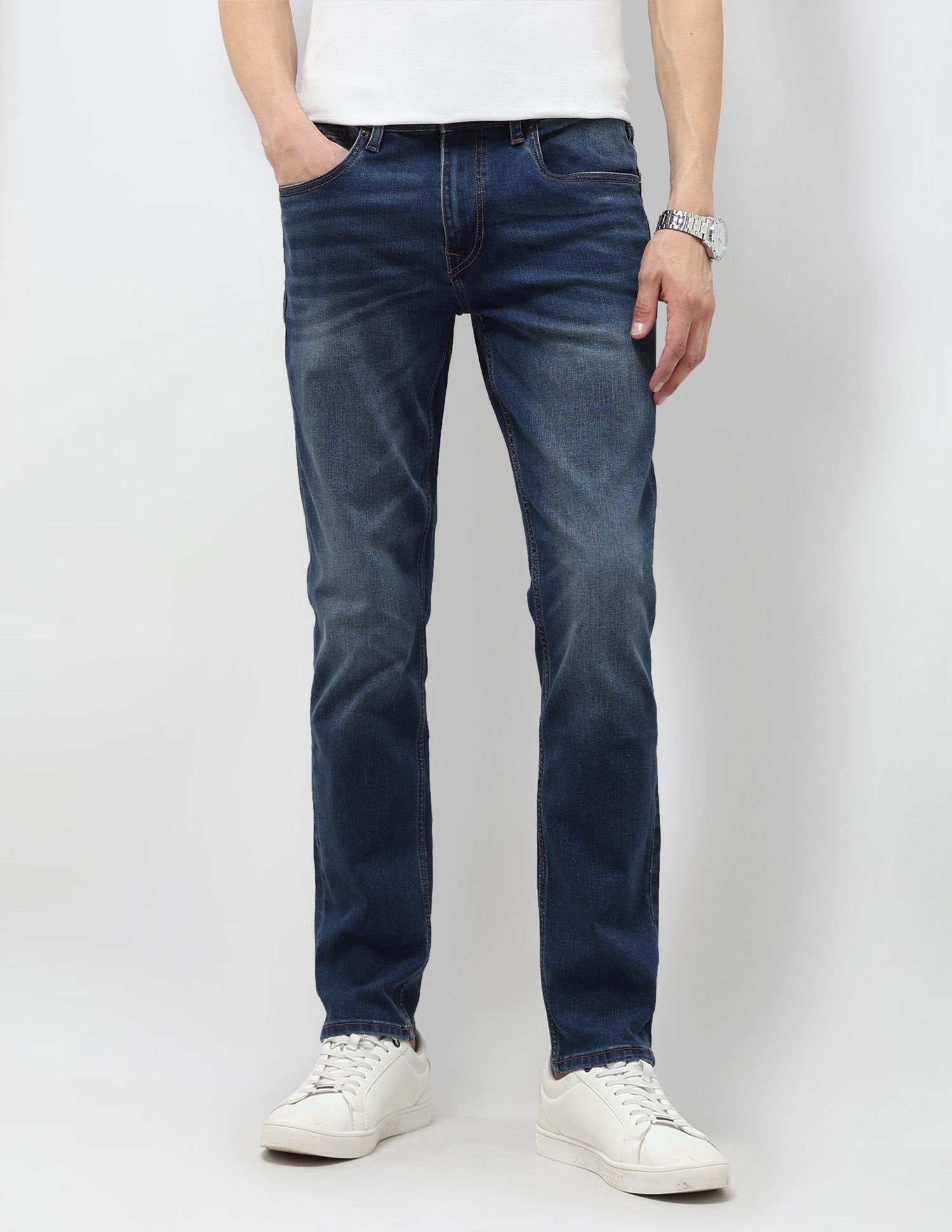 Brandon Slim Tapered Fit Blue Jeans