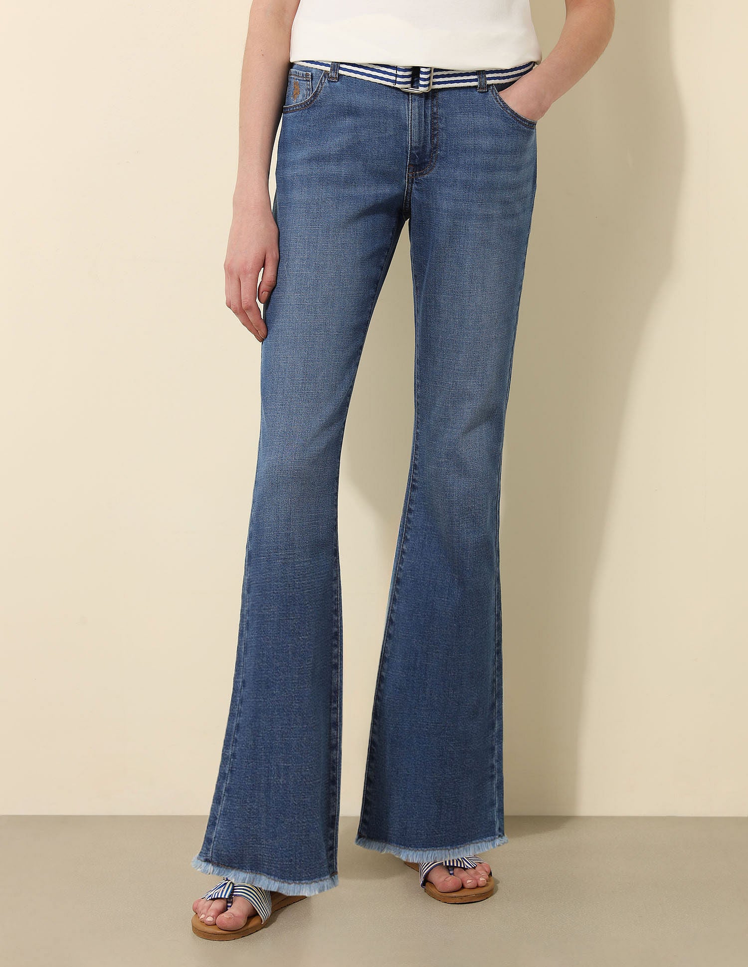 Mid rise Skinny Bootcut Jeans Blue - U.S. Polo Assn. India | Large