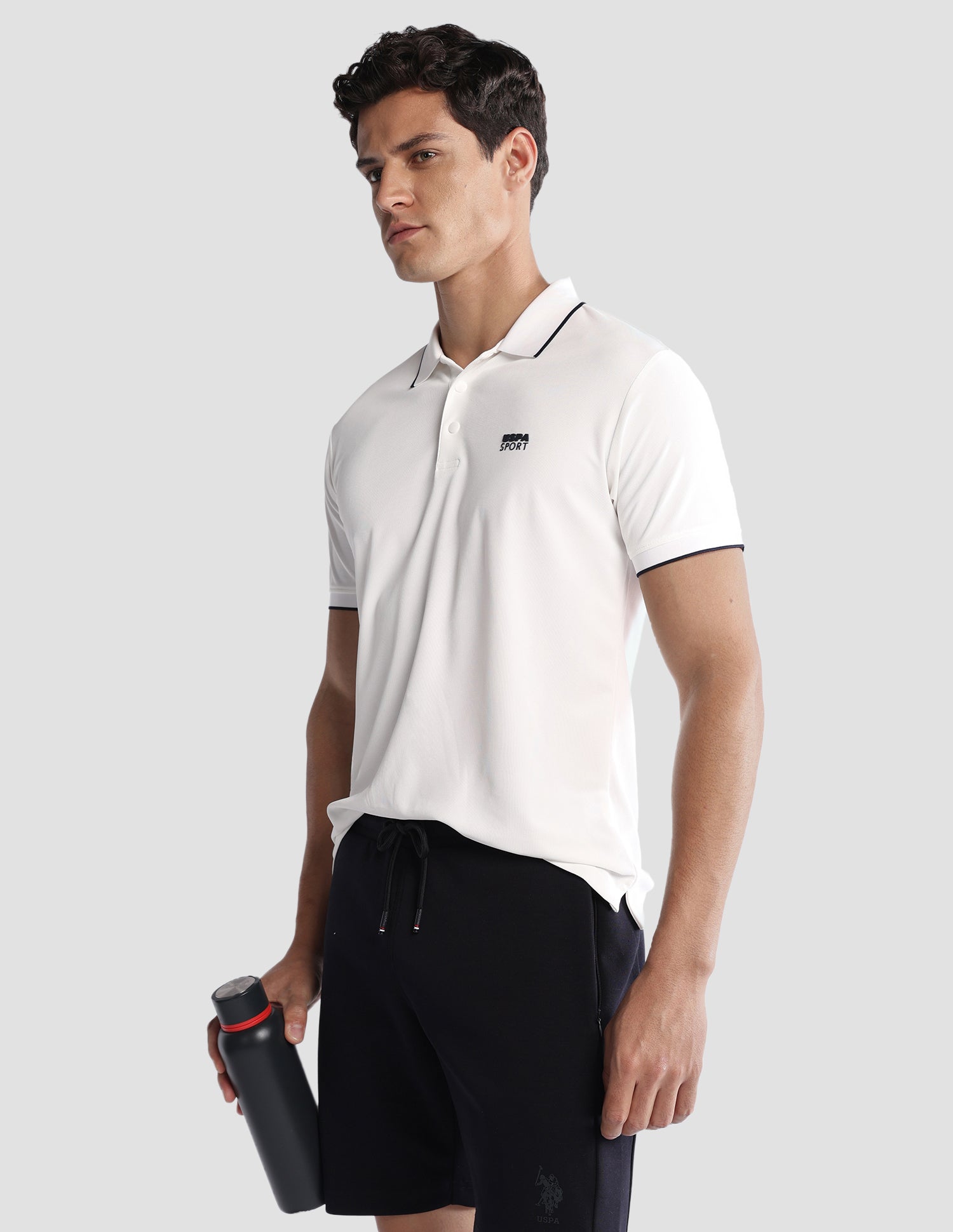 Solid Regular Fit Active Polo Shirt