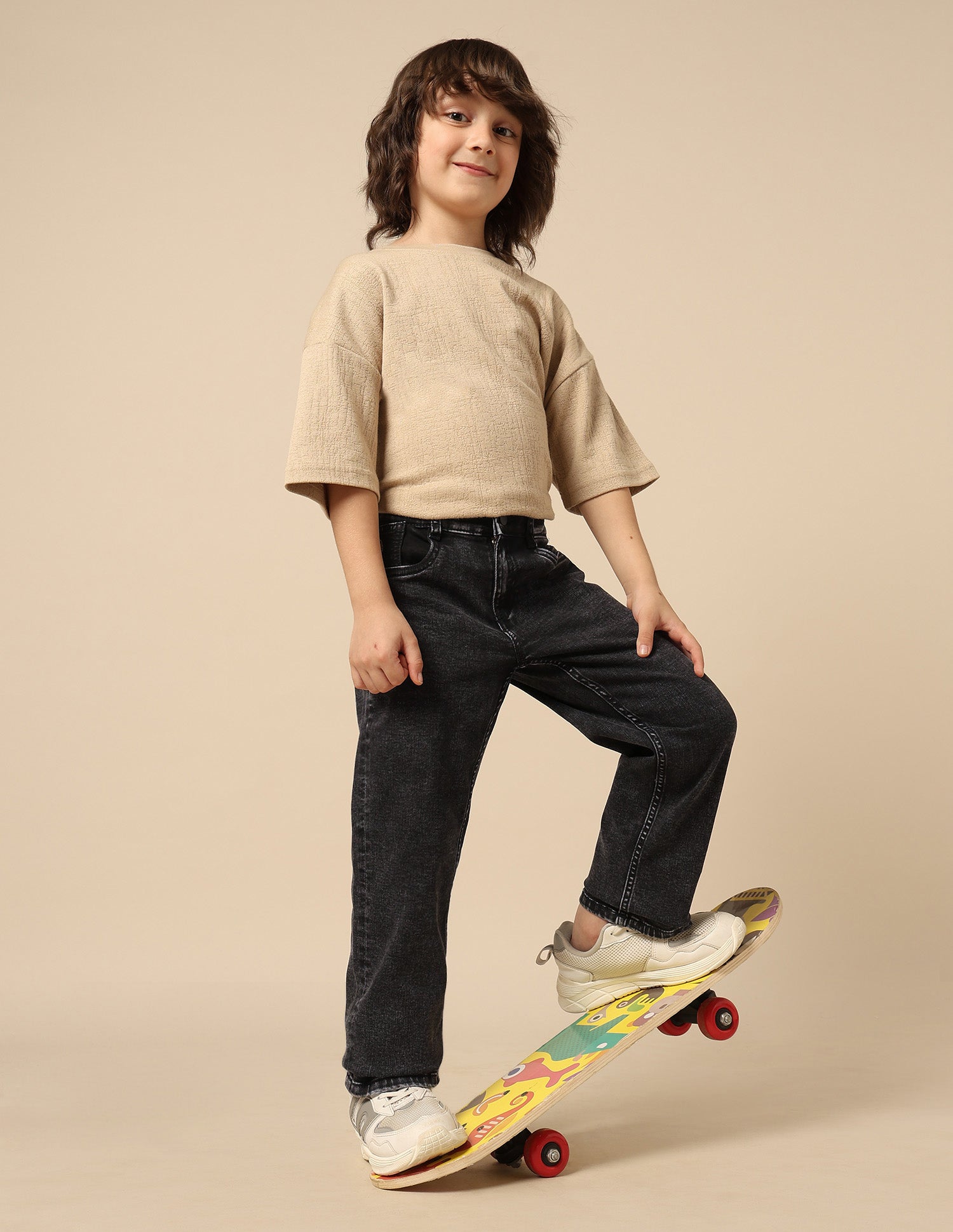 Boys Acid Wash Relaxed Fit Jeans