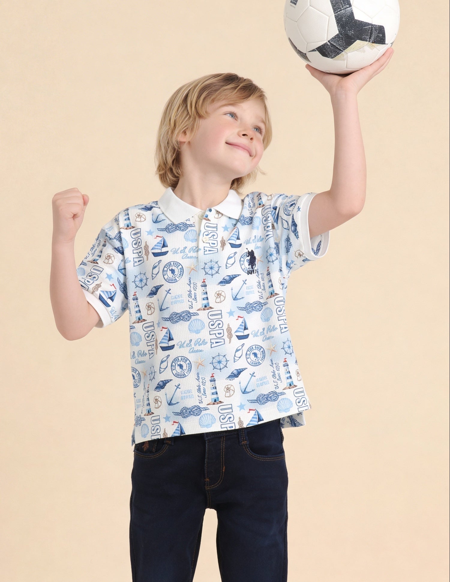 Graphic Brand Printed Regular Fit Polo Shirt