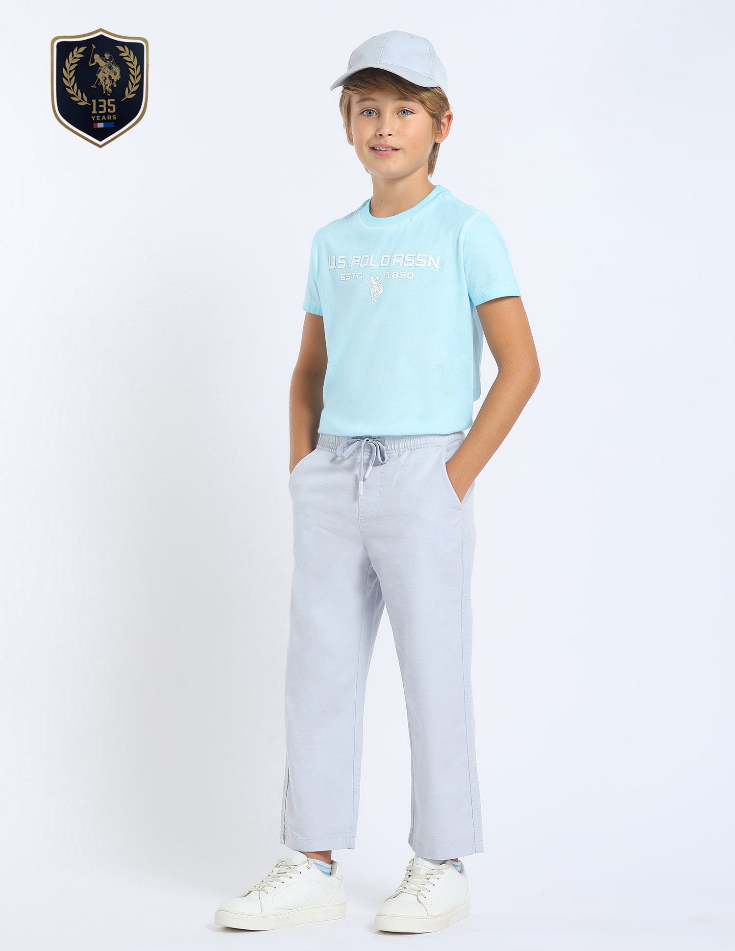 Boys Solid Relaxed Fit Trousers