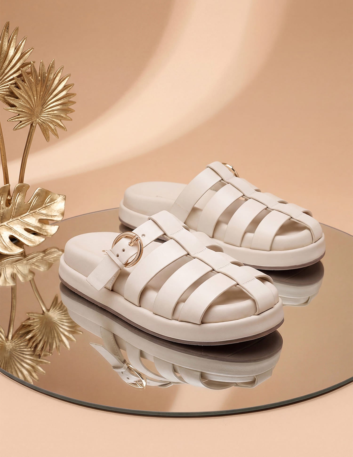 Women Minseo Multi Strap Buckle Sandals Beige - U.S. Polo Assn. India | Large
