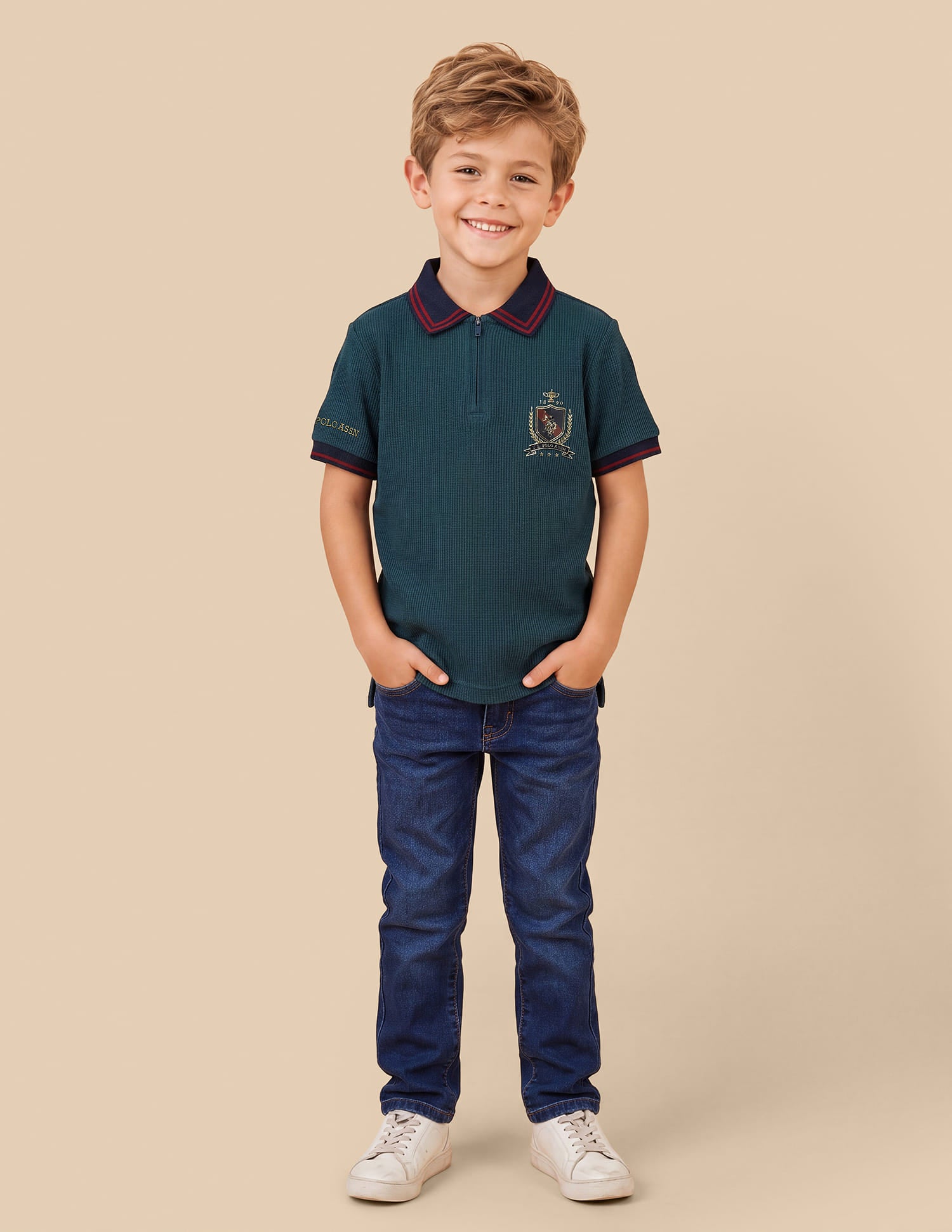Textured Regular Fit Polo Shirt Green - U.S. Polo Assn. India | Large