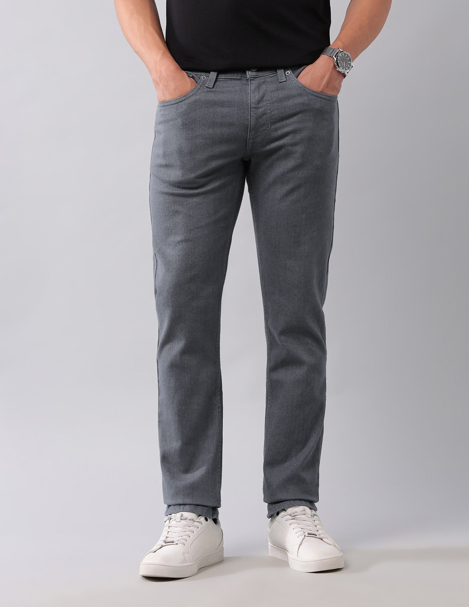 Brandon Slim Tapered Fit Grey Jeans