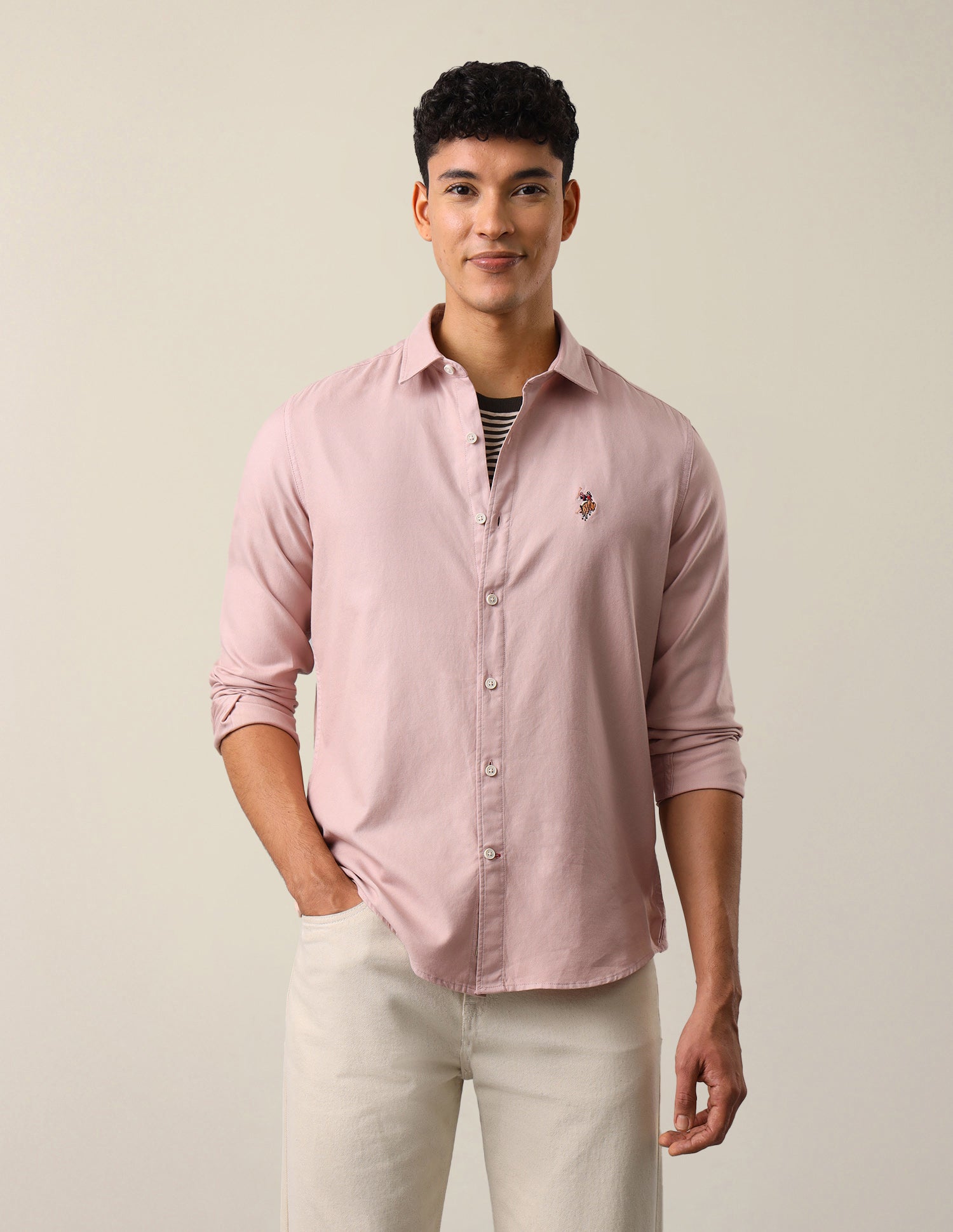 Twill Solid Shirt Pink - U.S. Polo Assn. India | Large