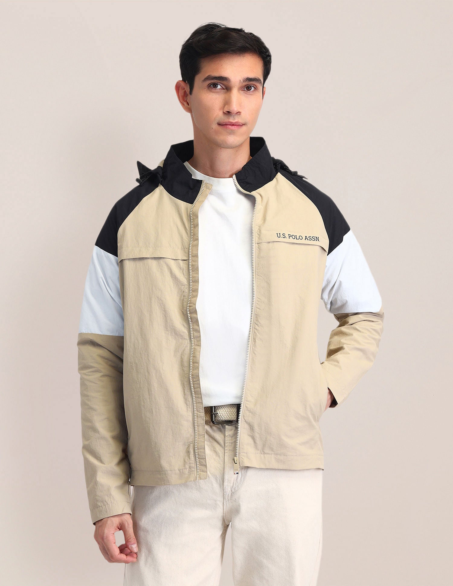 Regular Fit Solid Padded Jacket Black - U.S. POLO ASSN. | Large