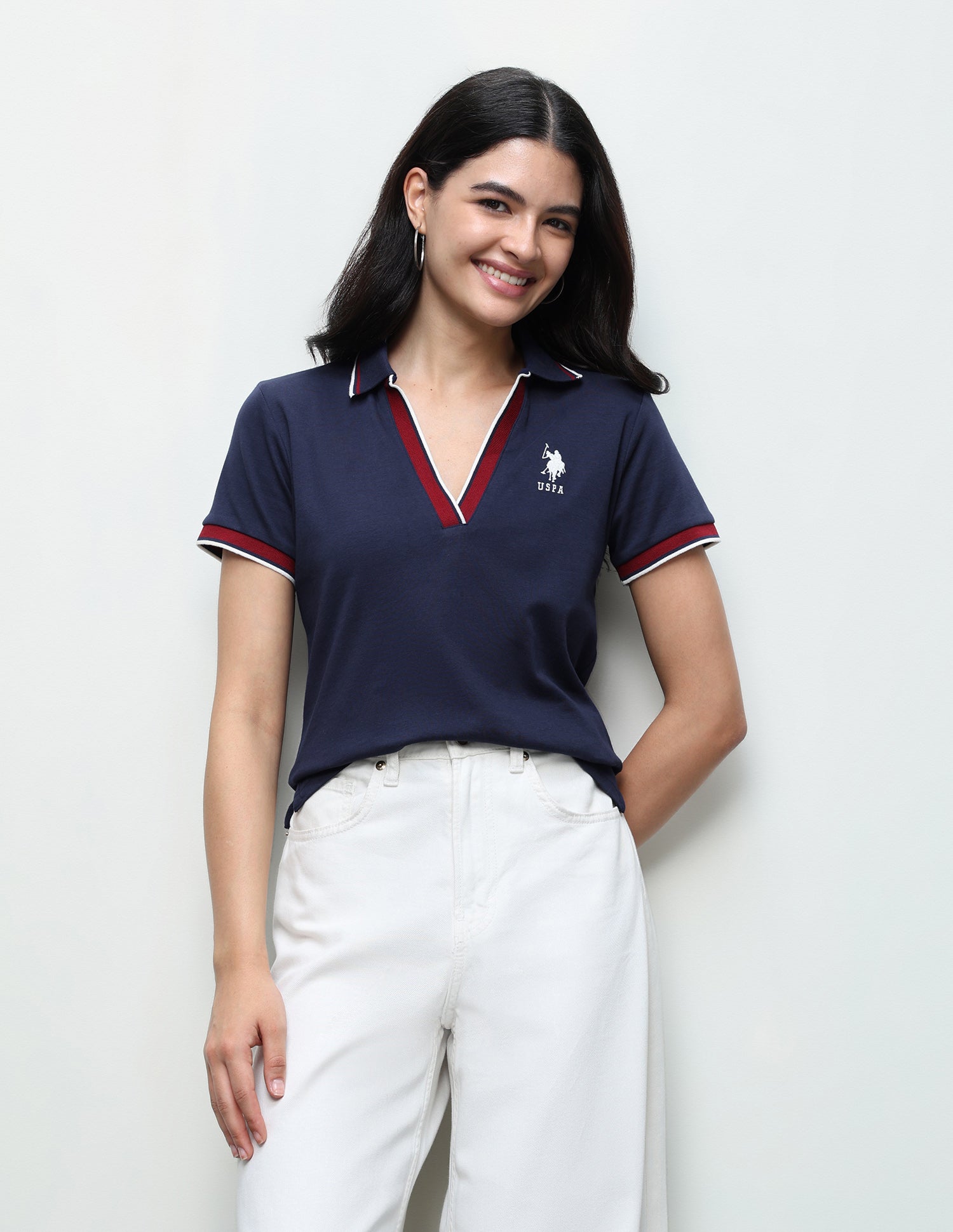 Solid Regular Fit Polo Shirt Navy - U.S. Polo Assn. India | Large