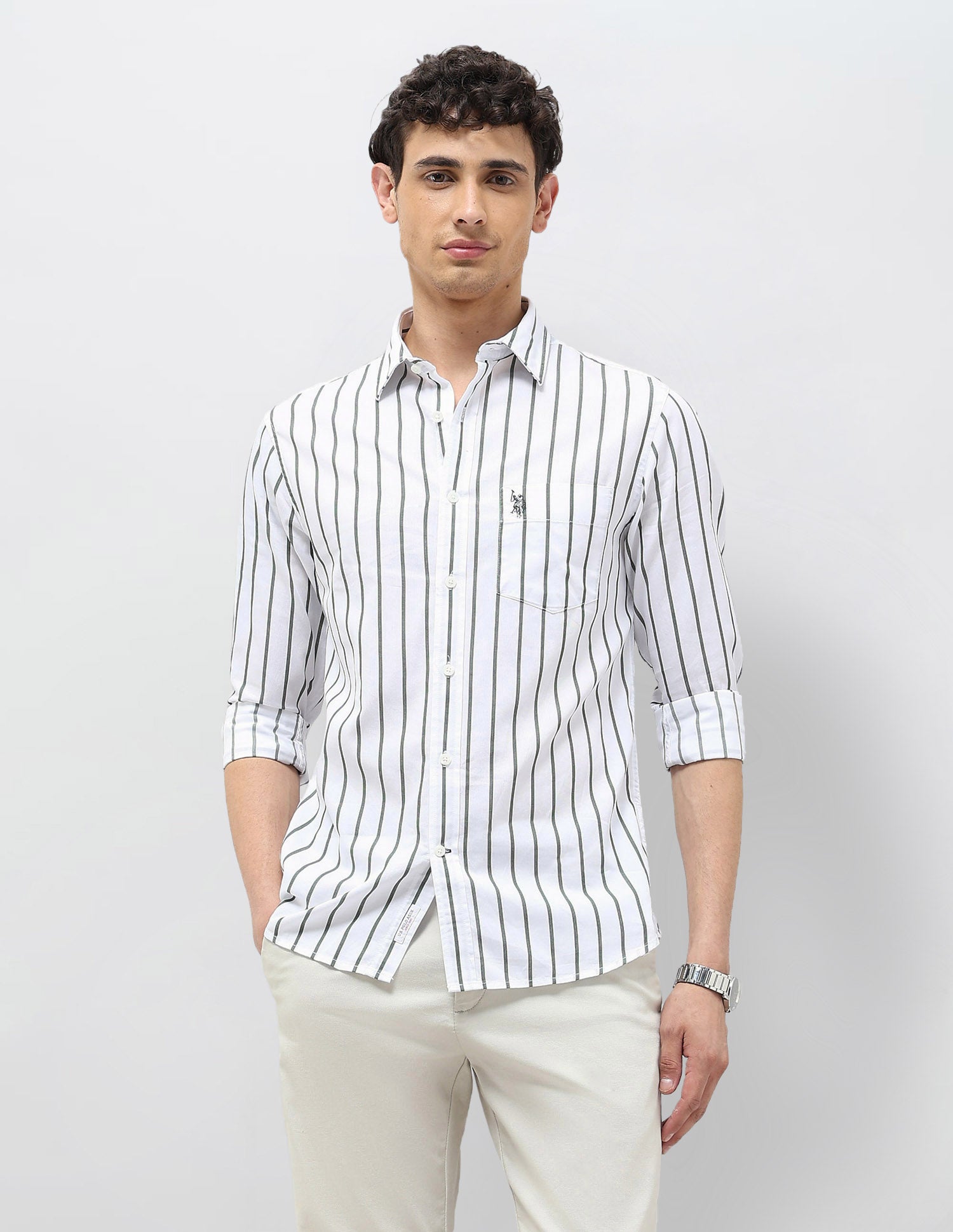 Vertical Striped Tailored Fit Shirt
