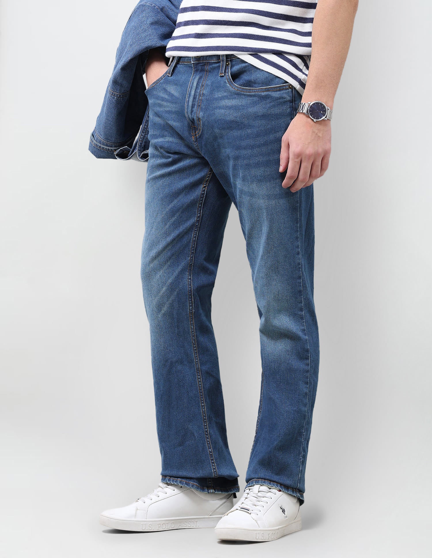 Solid Bootcut Fit Jeans Blue - U.S. Polo Assn. India | Large